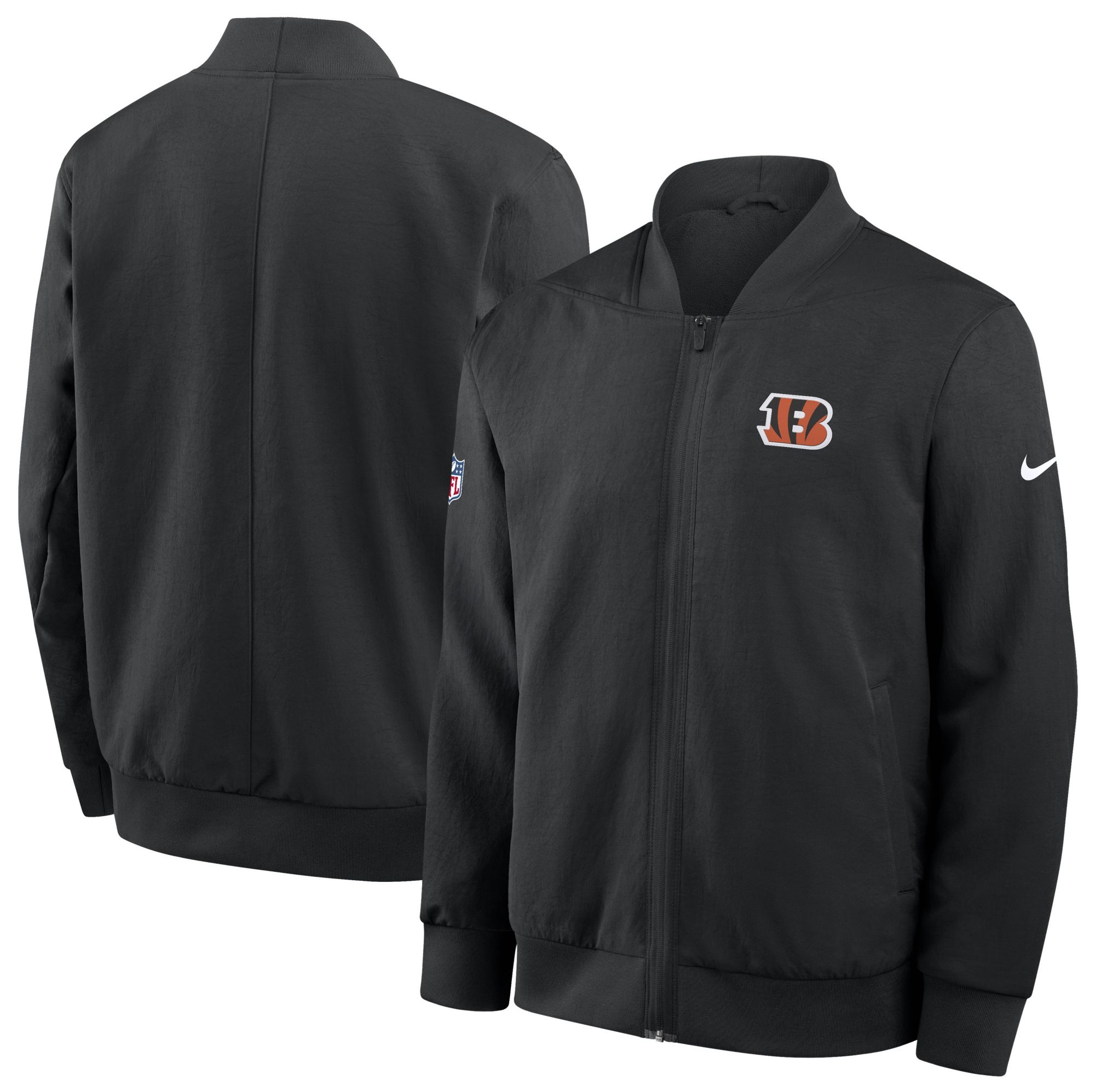 Nike Men's Cincinnati Bengals Black Logo Bomber Jacket product image