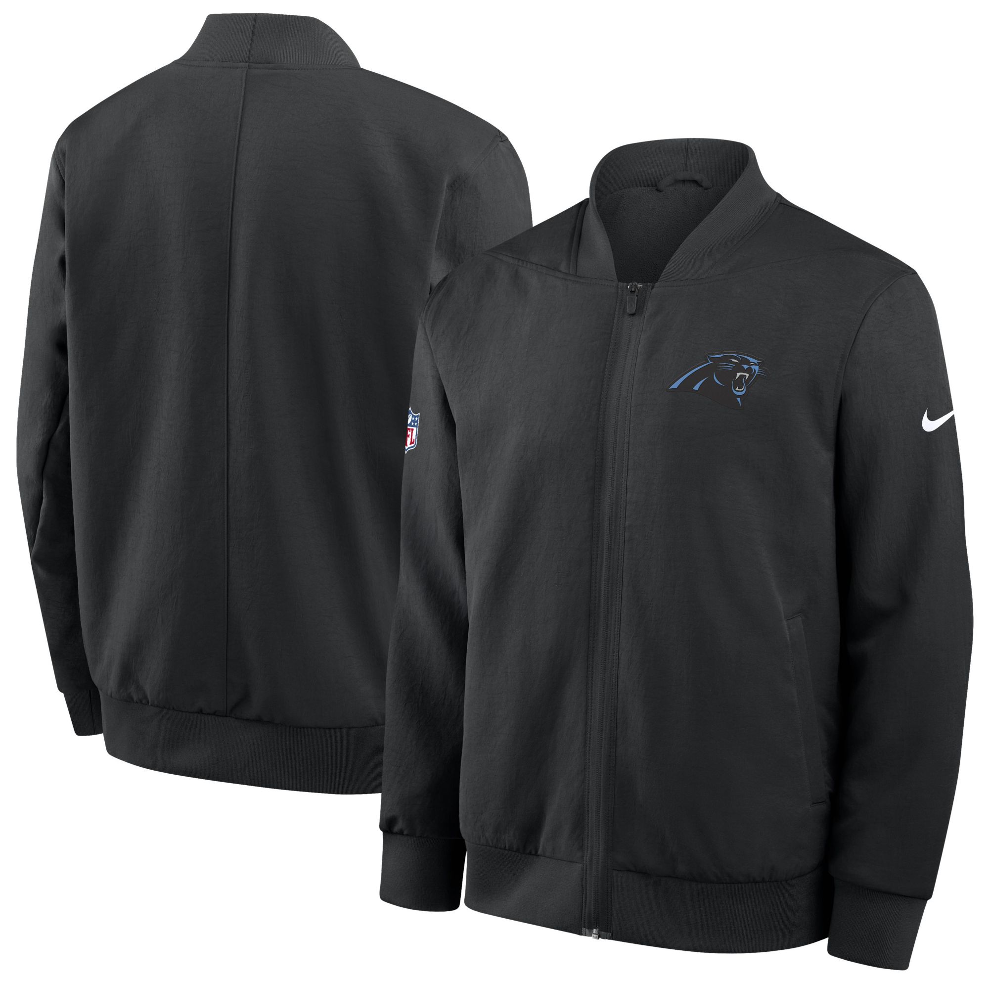 Nike Men's Carolina Panthers Black Logo Bomber Jacket product image