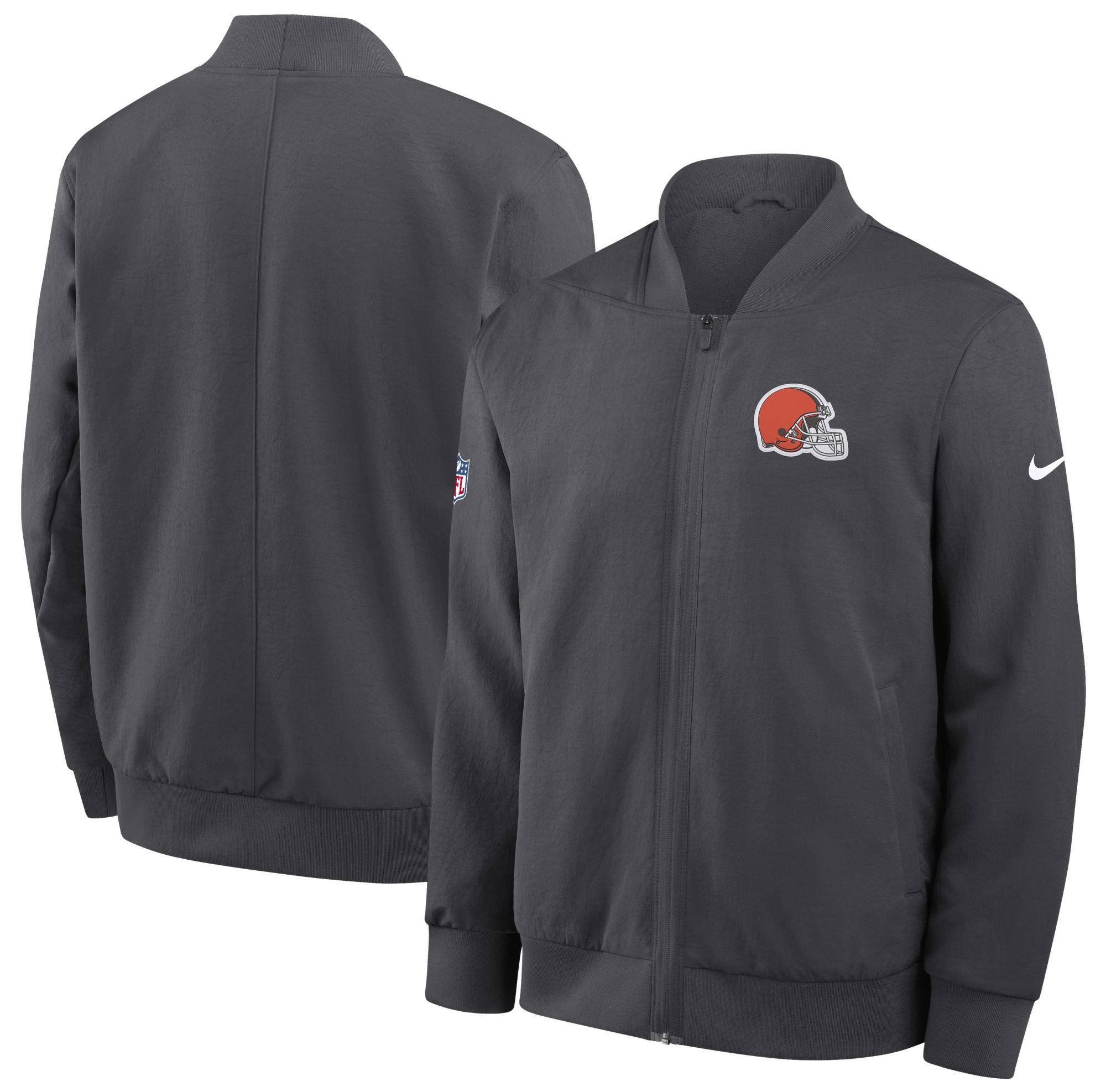Nike Men's Cleveland Browns Anthracite Logo Bomber Jacket product image