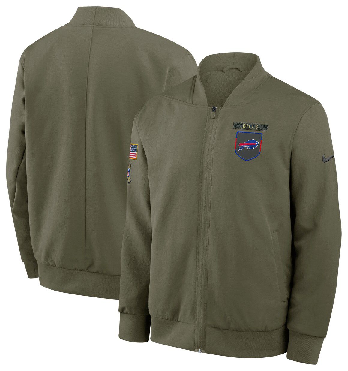 Nike Men's Buffalo Bills Salute To Service 2025 Olive Full-Zip Bomber Jacket product image