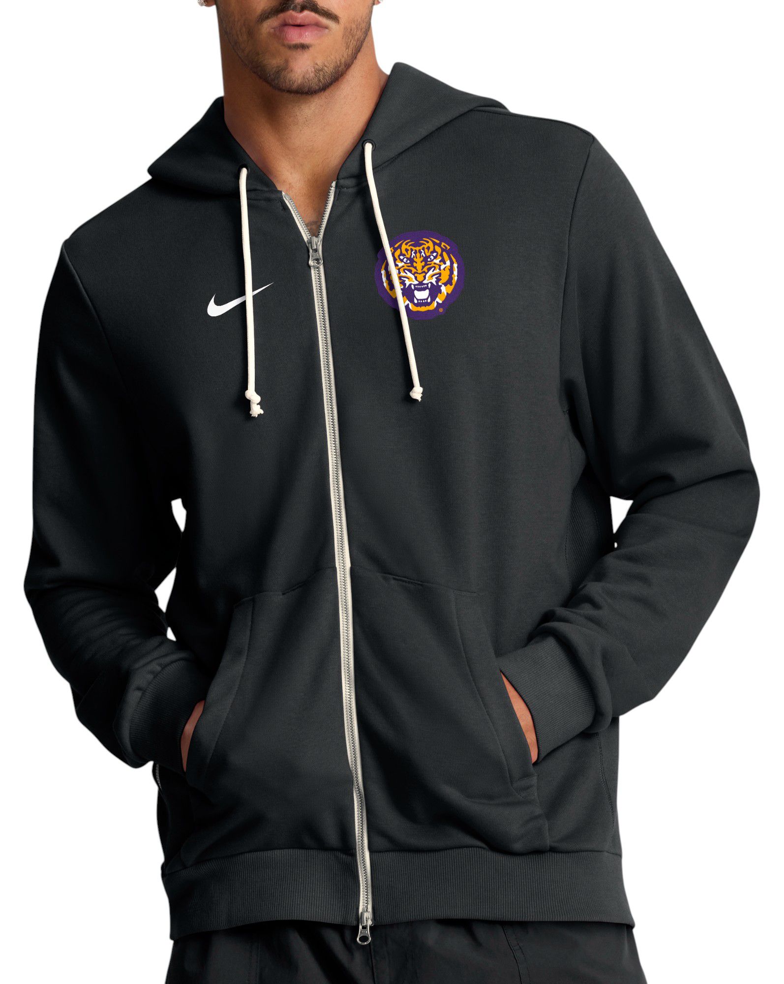 Nike Men's LSU Tigers Black Dri-FIT Sideline Full-Zip Hoodie product image
