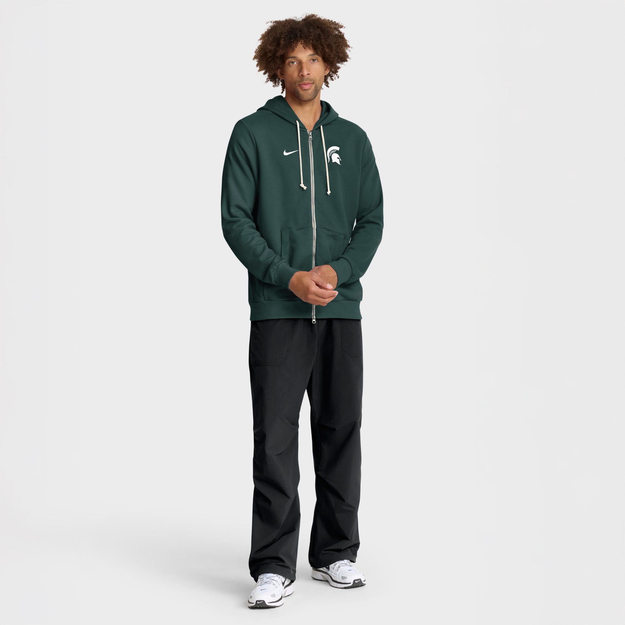 Nike Men's Michigan State Spartans Pro Green Dri-FIT Sideline Full-Zip Hoodie product image
