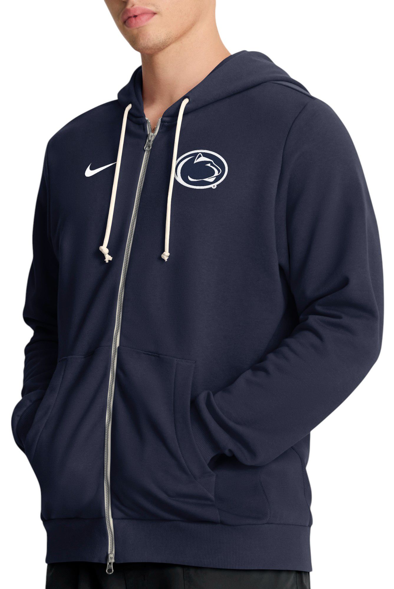 Nike Men's Penn State Nittany Lions College Navy Dri-FIT Sideline Full-Zip Hoodie product image