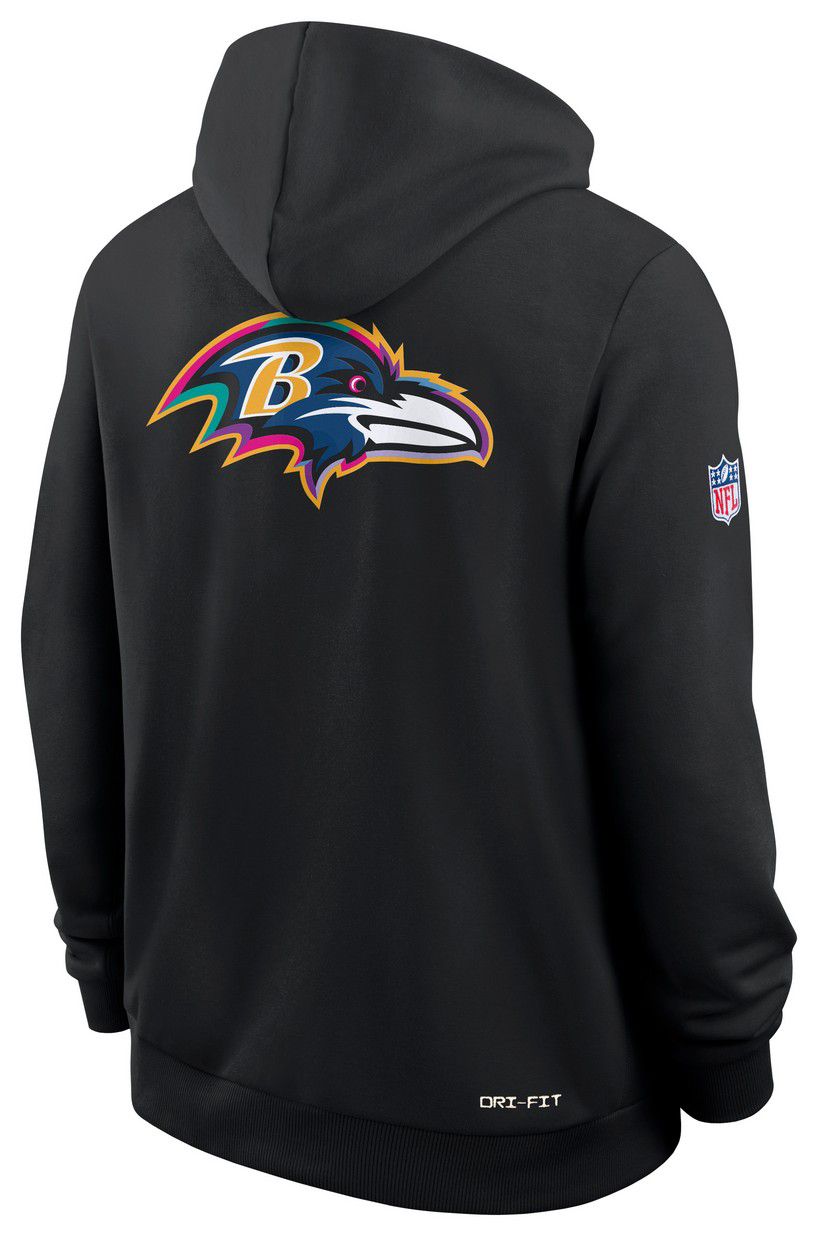 Nike Men's Baltimore Ravens Crucial Catch Black Sideline Standard Issue Dri-FIT Hoodie product image