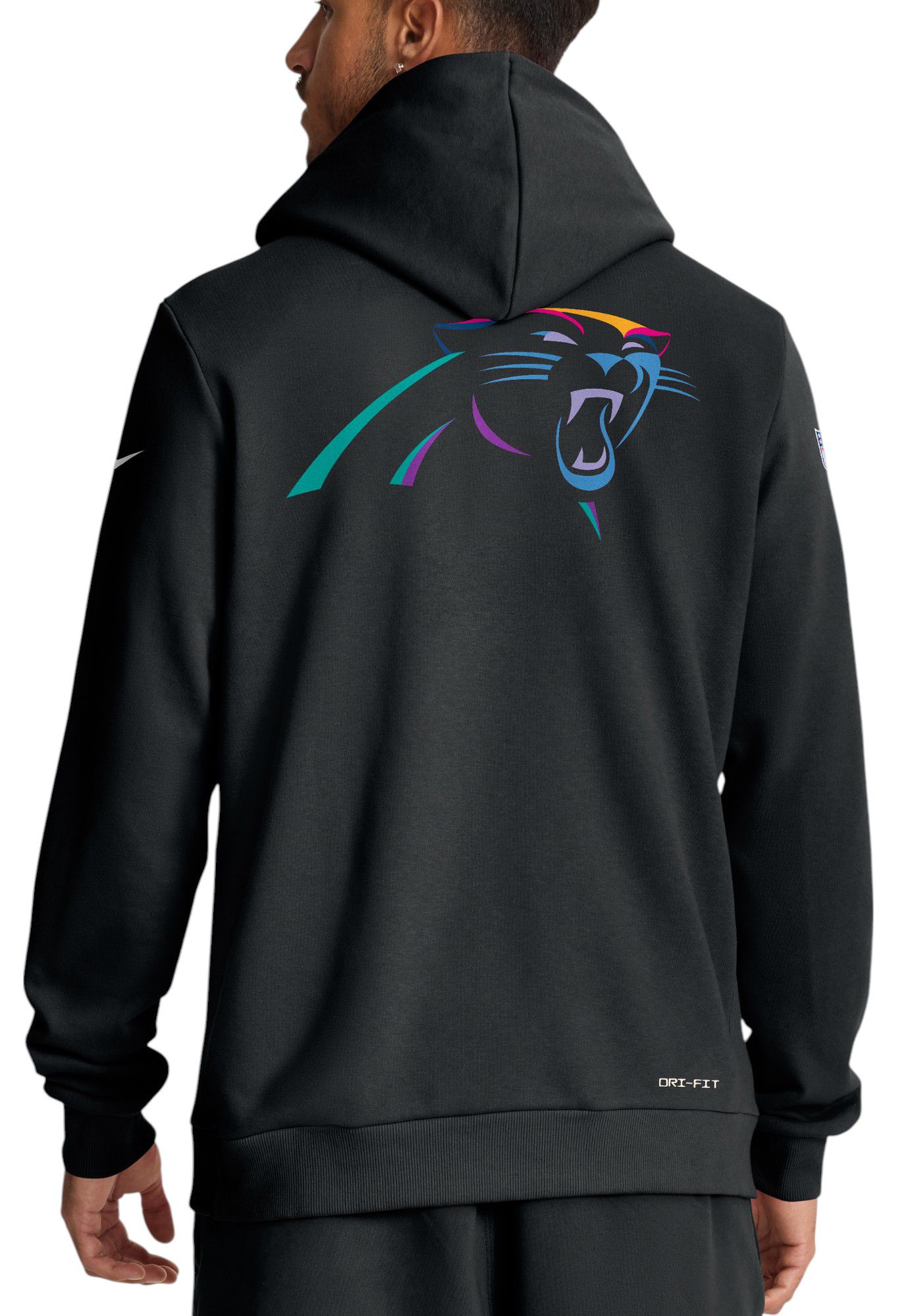Nike Men's Carolina Panthers Crucial Catch Black Sideline Standard Issue Dri-FIT Hoodie product image