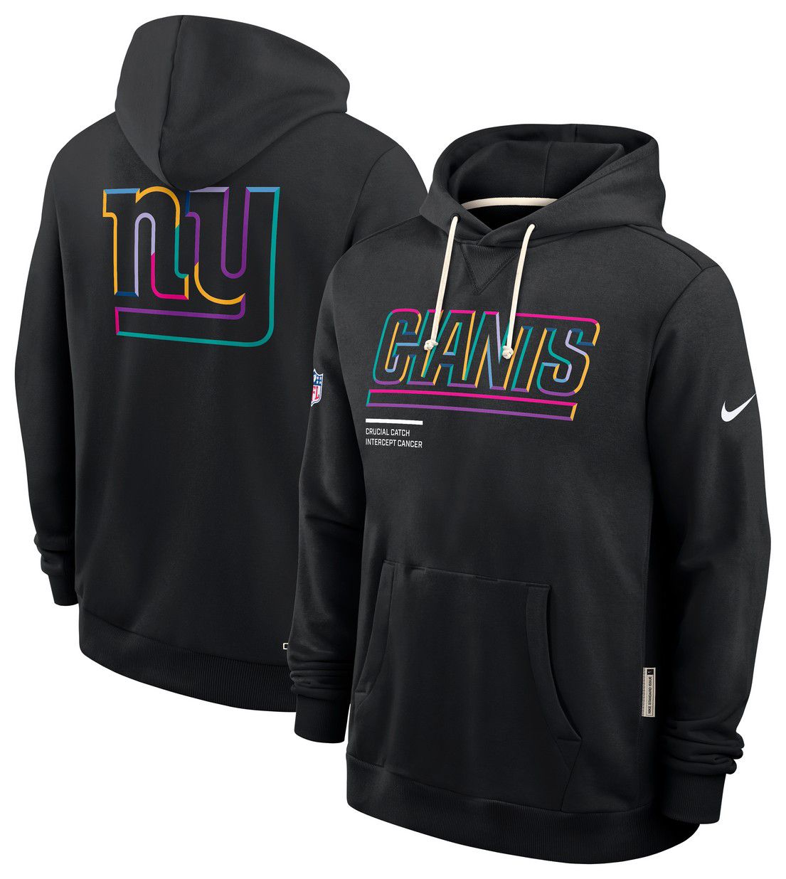 Nike Men's New York Giants Crucial Catch Black Sideline Standard Issue Dri-FIT Hoodie product image