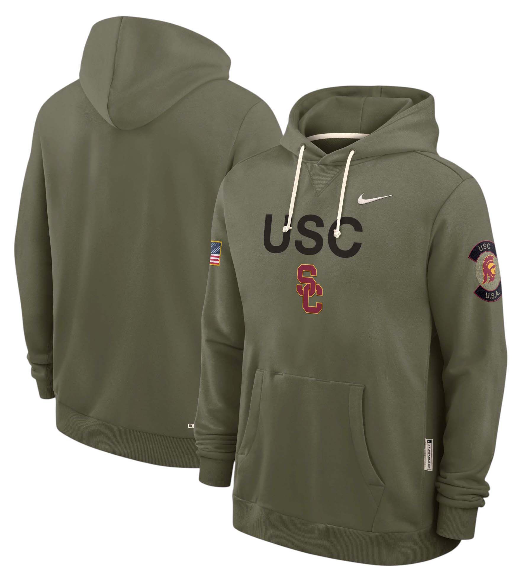 Nike Men's USC Trojans Medium Olive 2025 Military Appreciation Pullover Hoodie product image