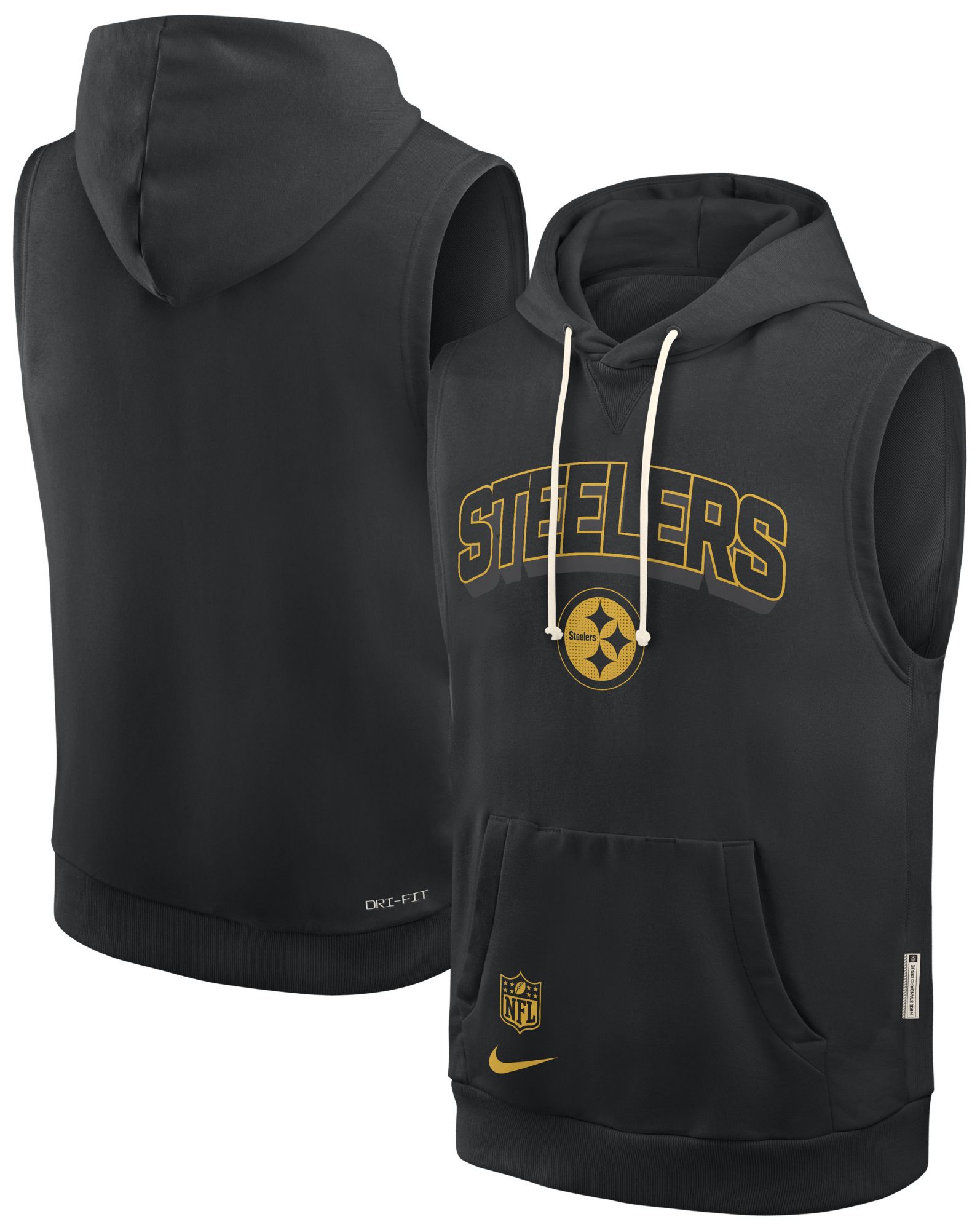 Nike Men's Pittsburgh Steelers Black Sleeveless Hoodie product image