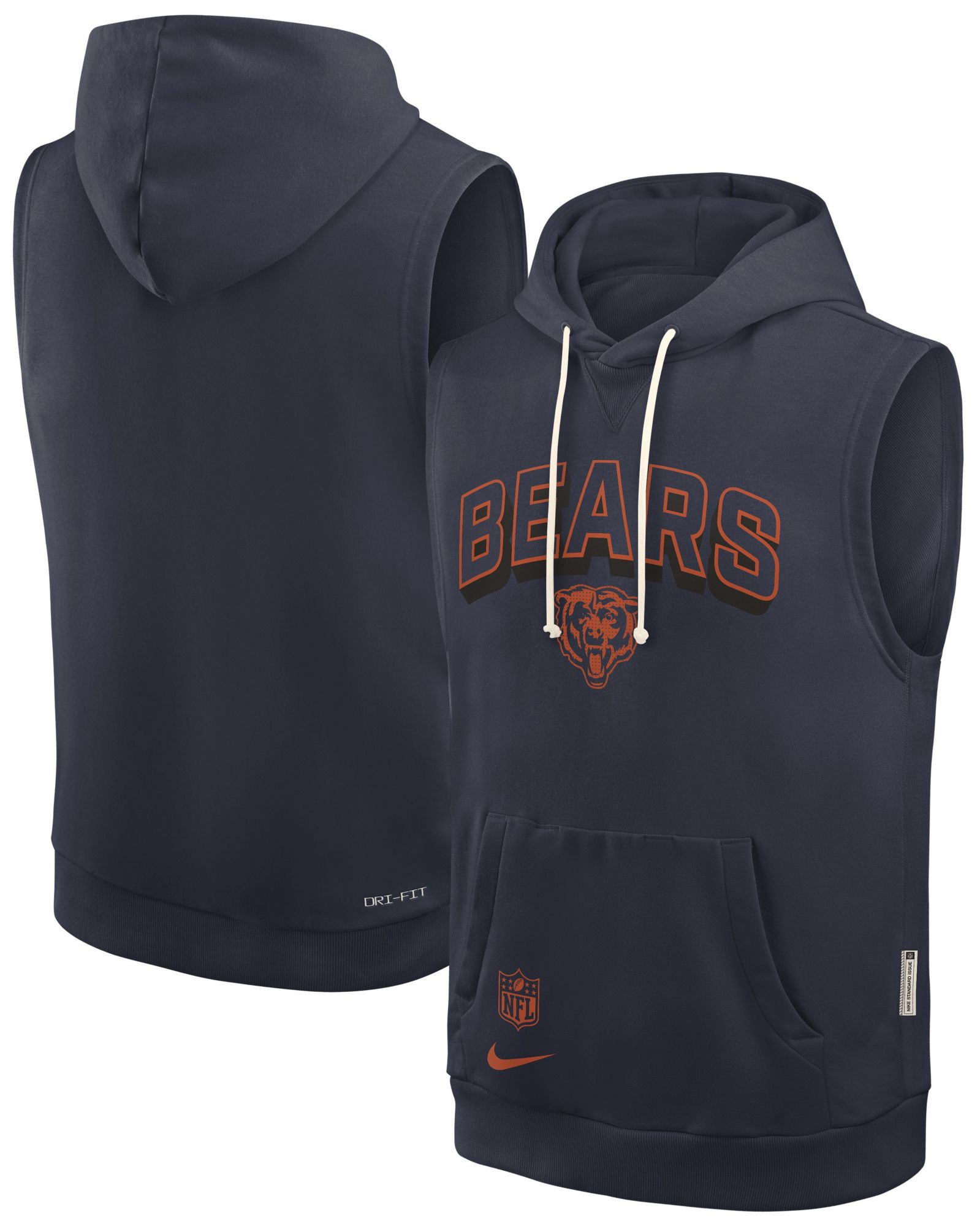 Nike Men's Chicago Bears Marine Sleeveless Hoodie product image