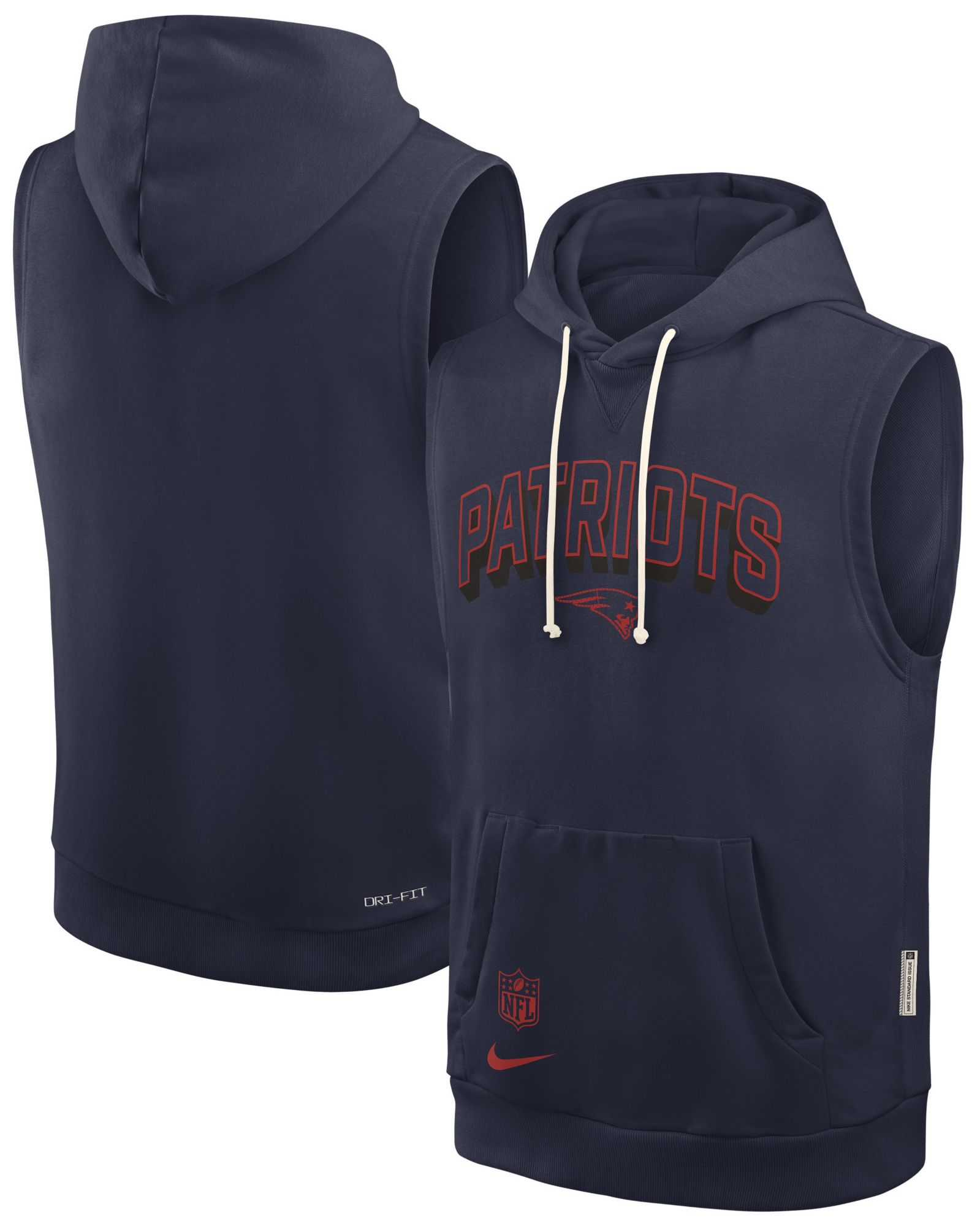 Nike Men's New England Patriots College Navy Sleeveless Hoodie product image