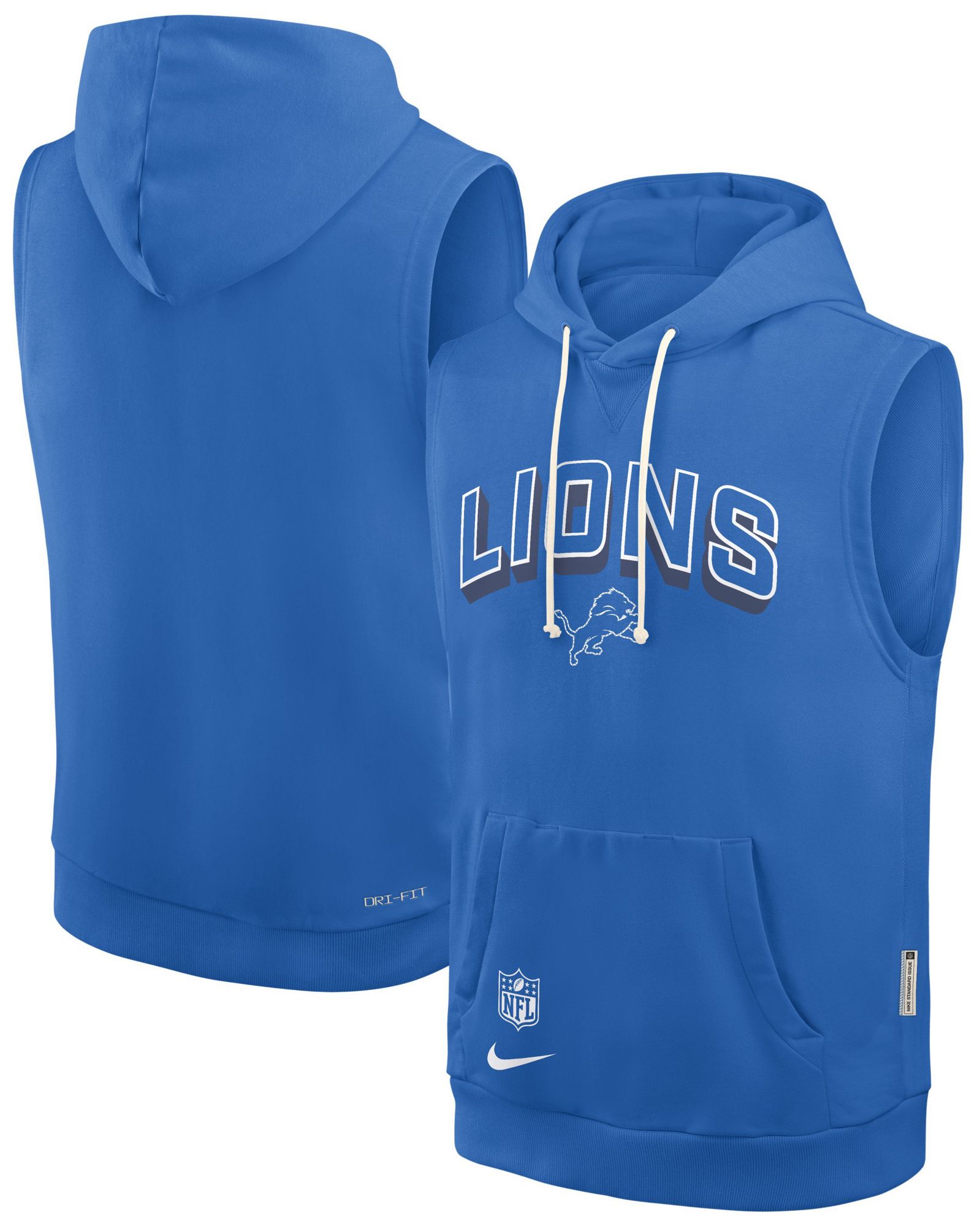 Nike Men's Detroit Lions Blue Spark Sleeveless Hoodie product image