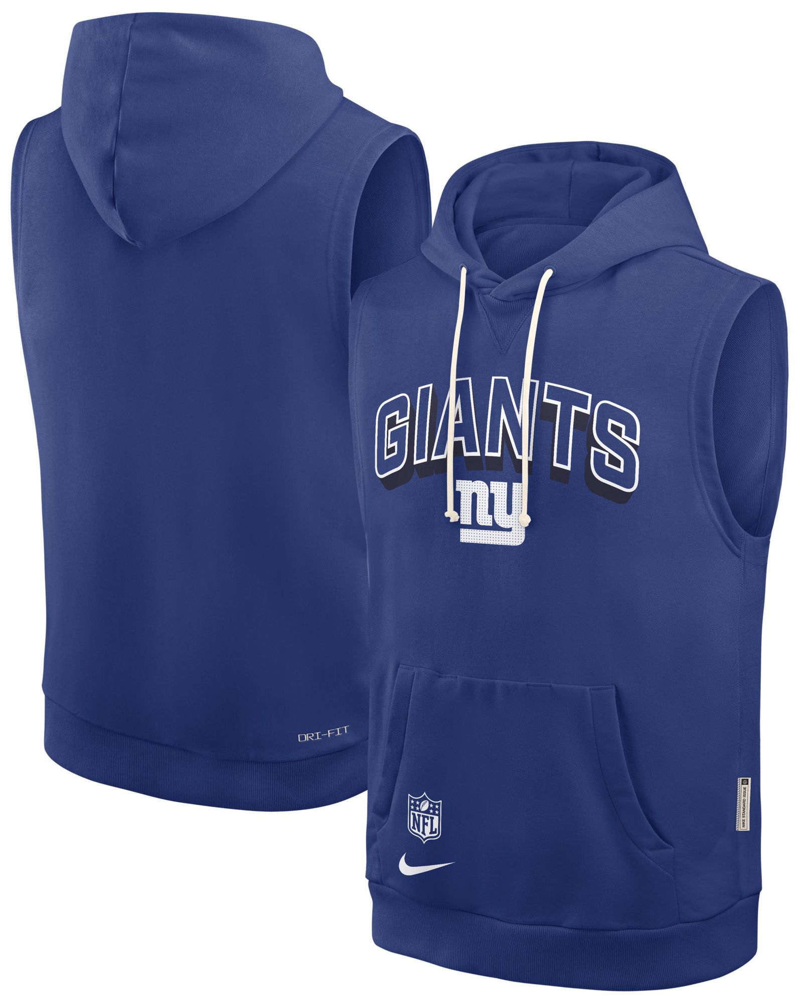 Nike Men's New York Giants Rush Blue Sleeveless Hoodie product image