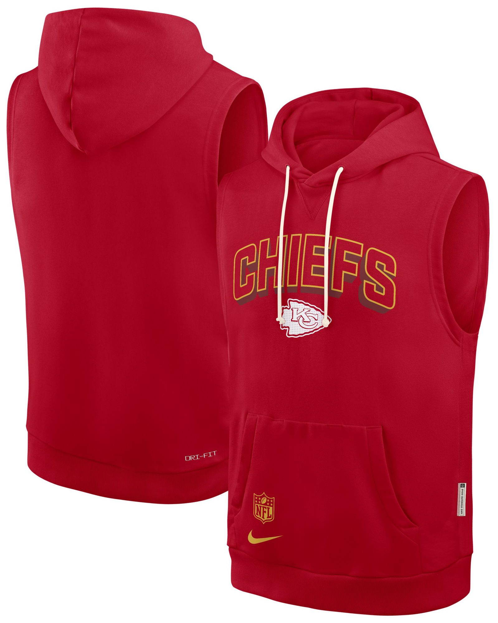 Nike Men's Kansas City Chiefs University Red Sleeveless Hoodie product image