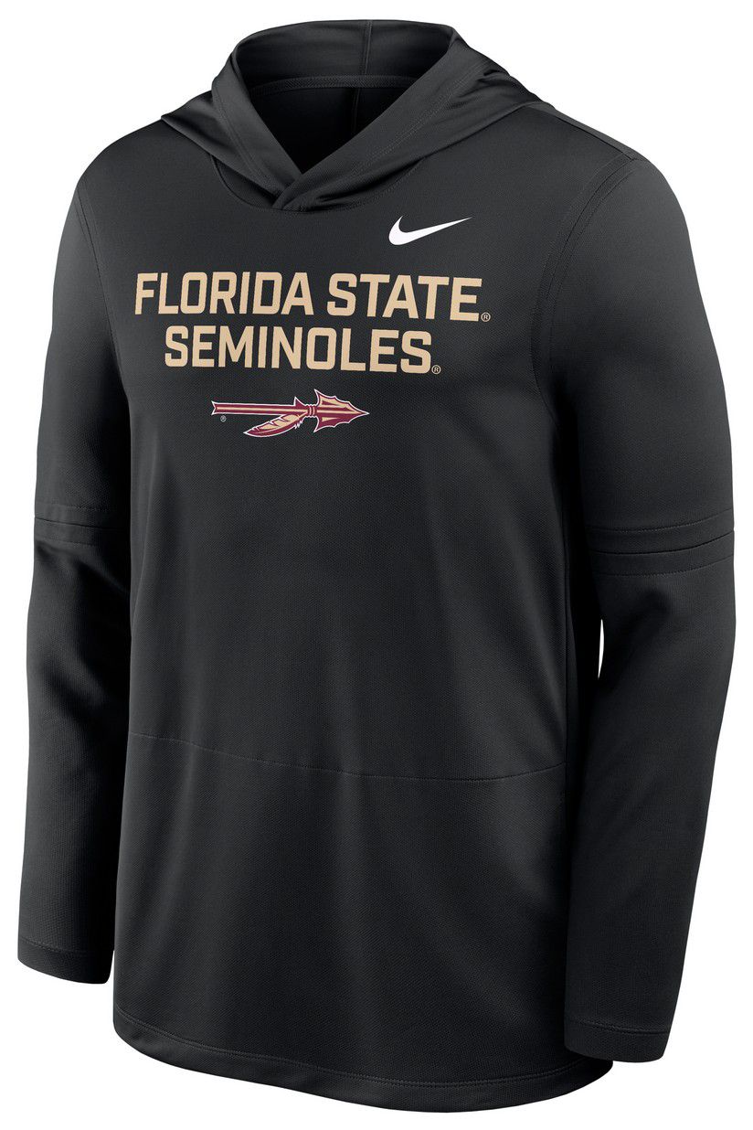 Nike Men's Florida State Seminoles Black Dri-FIT Long Sleeve Hoodie T-Shirt product image