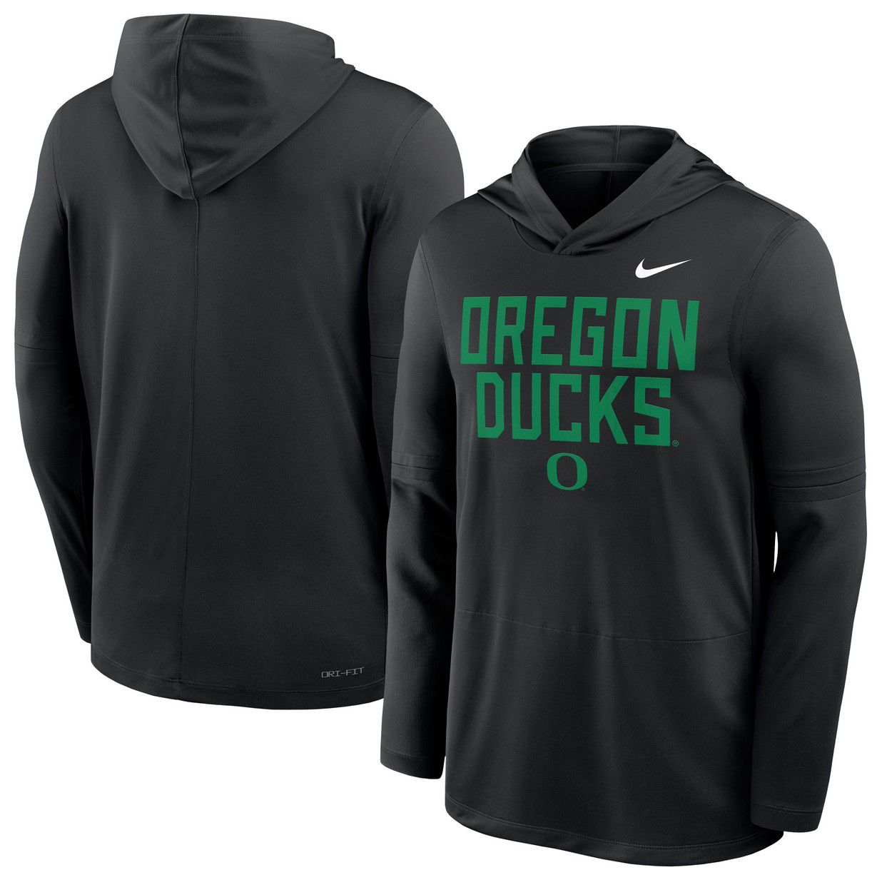 Nike Men's Oregon Ducks Black Dri-FIT Long Sleeve Hoodie T-Shirt product image