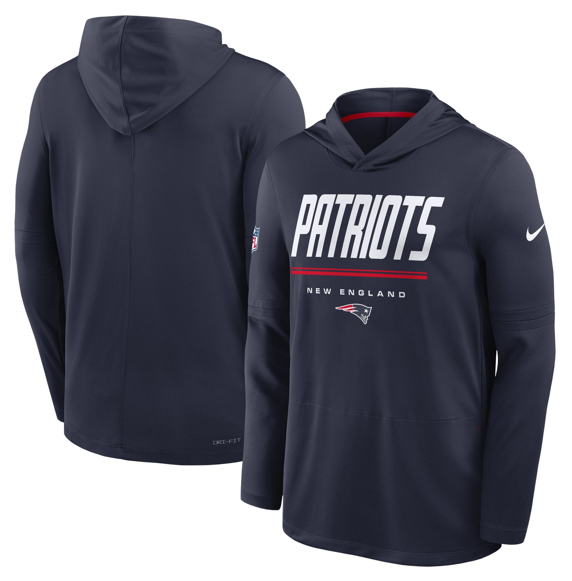 Nike Men's New England Patriots Navy Long Sleeve Hooded Top product image