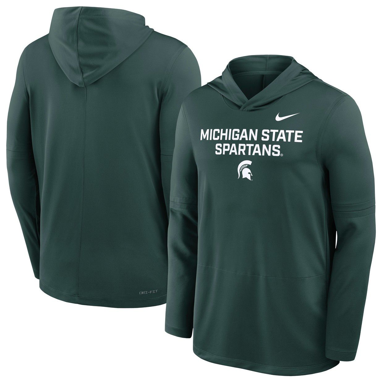 Nike Men's Michigan State Spartans Pro Green Dri-FIT Long Sleeve Hoodie T-Shirt product image