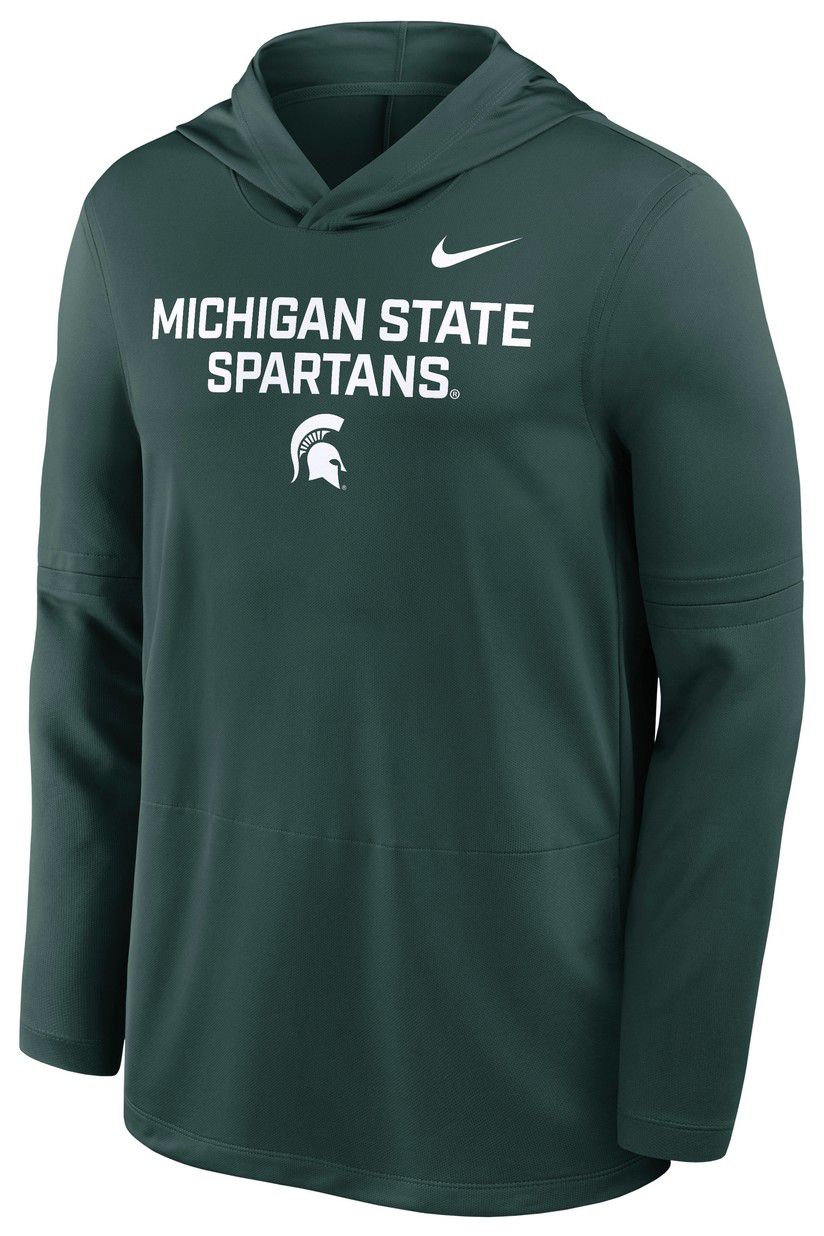 Nike Men's Michigan State Spartans Pro Green Dri-FIT Long Sleeve Hoodie T-Shirt product image