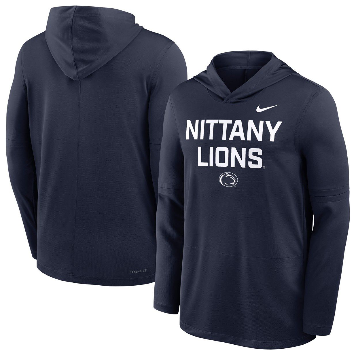Nike Men's Penn State Nittany Lions College Navy Dri-FIT Long Sleeve Hoodie T-Shirt product image