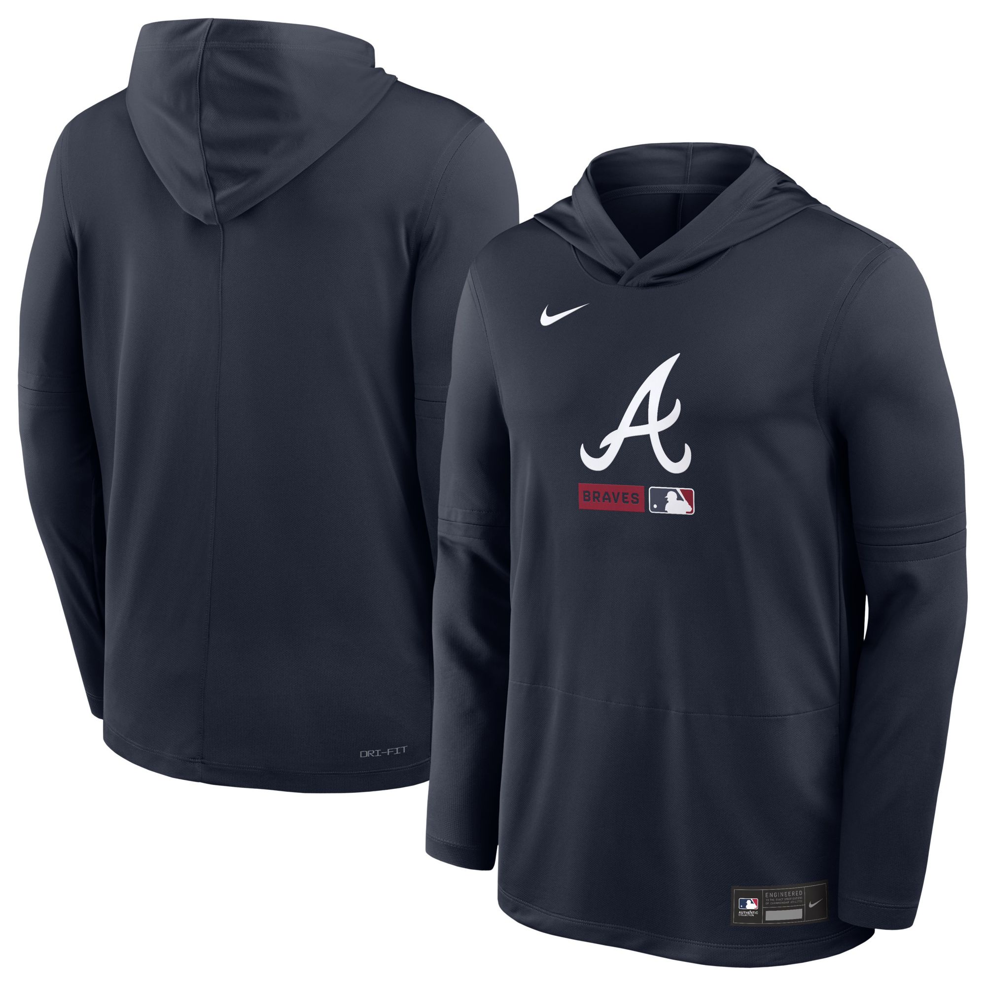 Nike Men's Atlanta Braves Blue Authentic Collection Lightweight Hoodie product image