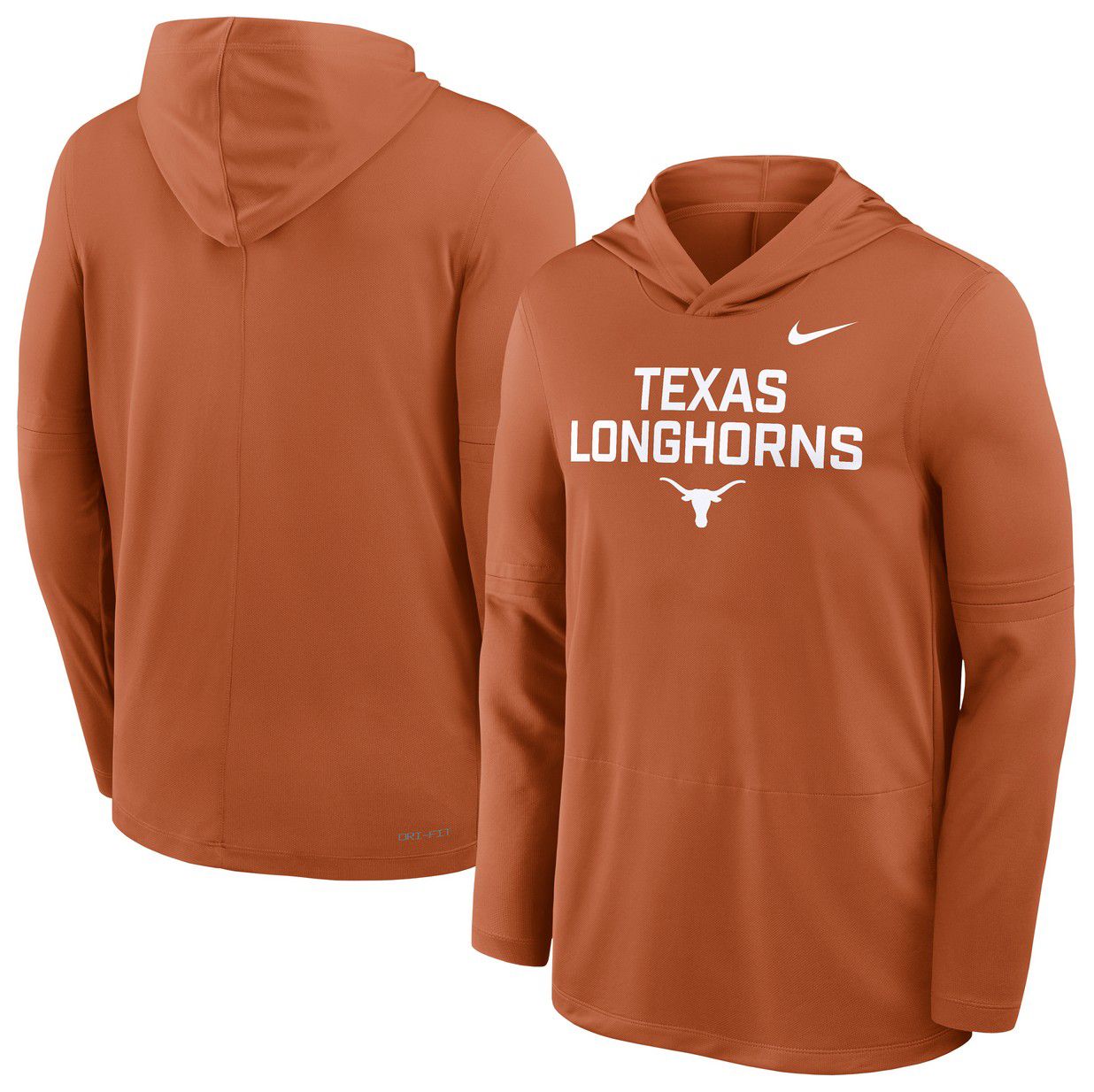 Nike Men's Texas Longhorns Desert Orange Dri-FIT Long Sleeve Hoodie T-Shirt product image