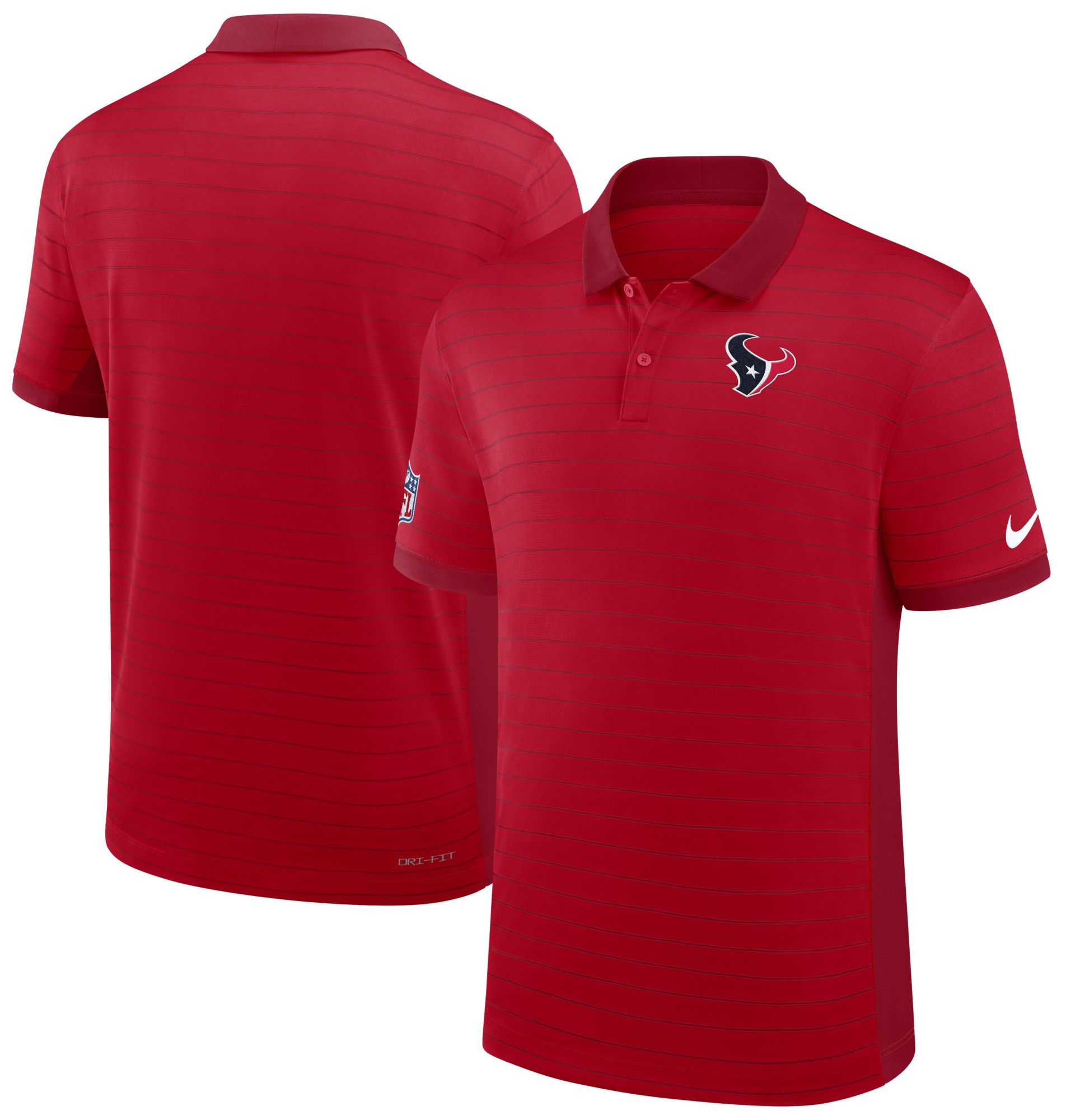 Nike Men's Houston Texans University Red Dri-FIT Victory Striped Polo product image