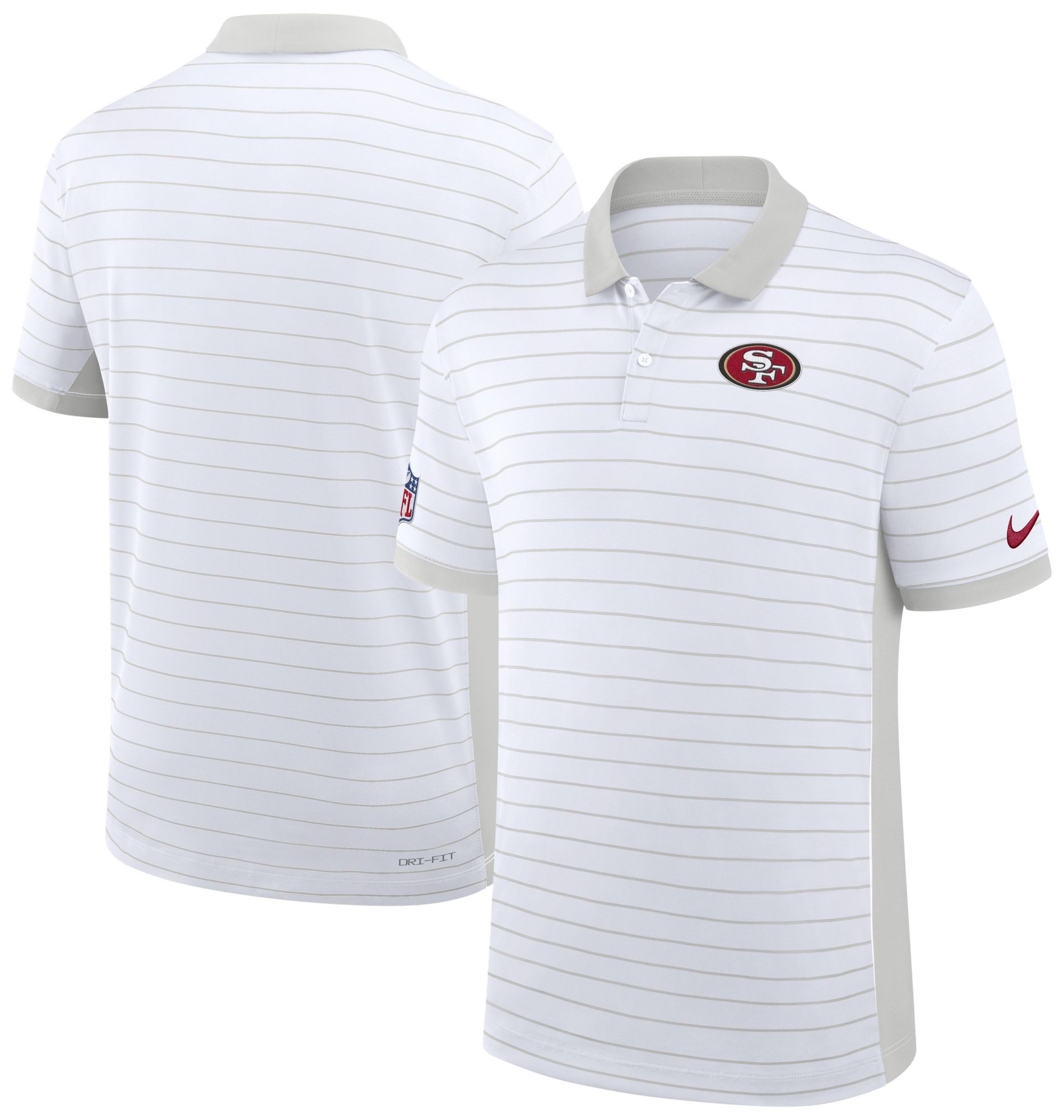 Nike Men's San Francisco 49ers White Dri-FIT Victory Striped Polo product image
