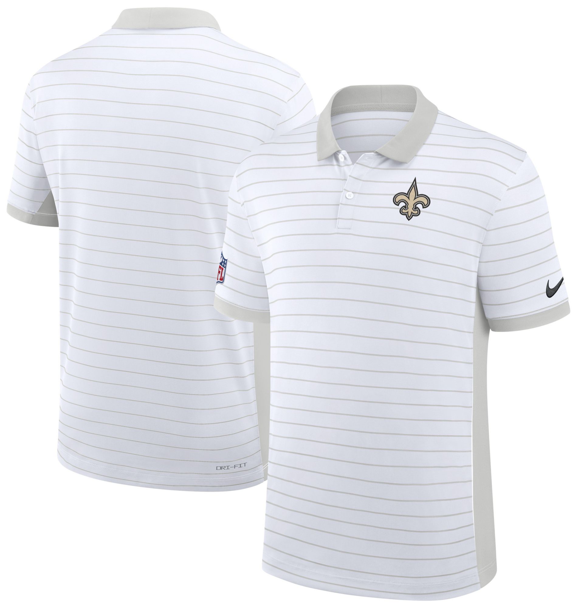 Nike Men's New Orleans Saints White Dri-FIT Victory Striped Polo product image