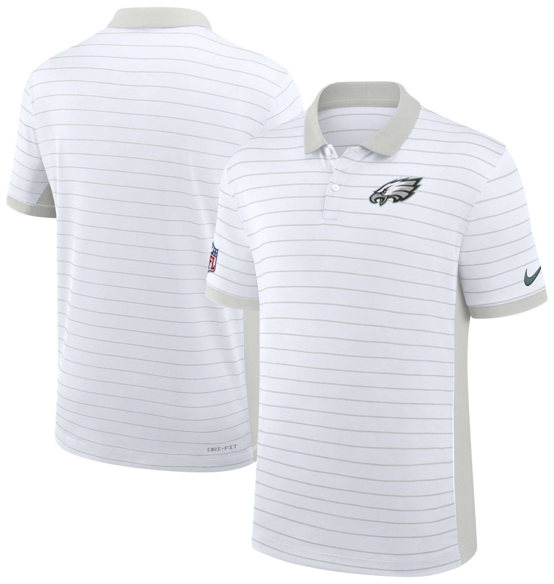 Nike Men's Philadelphia Eagles White Dri-FIT Victory Striped Polo product image
