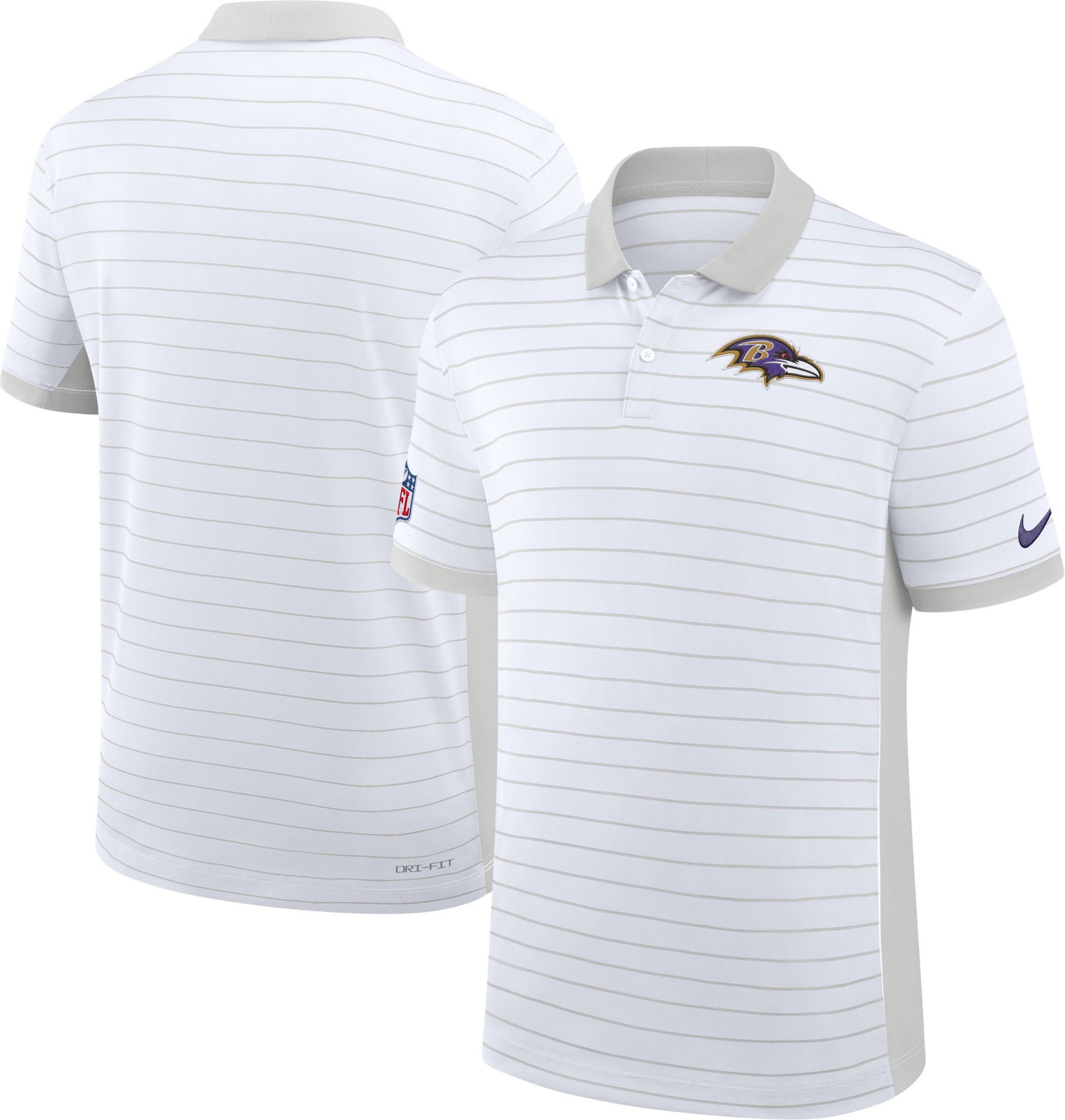 Nike Men's Baltimore Ravens White Sideline Victory Striped Polo product image