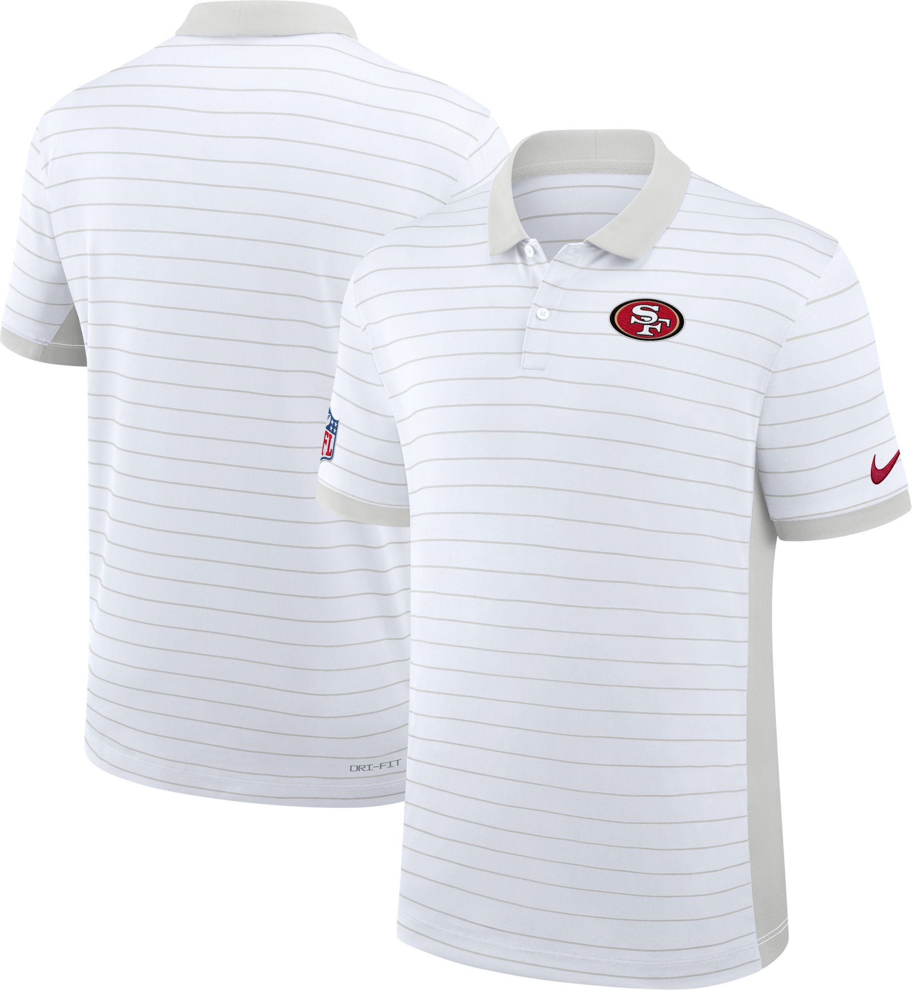 Nike Men's San Francisco 49ers White Sideline Victory Striped Polo product image