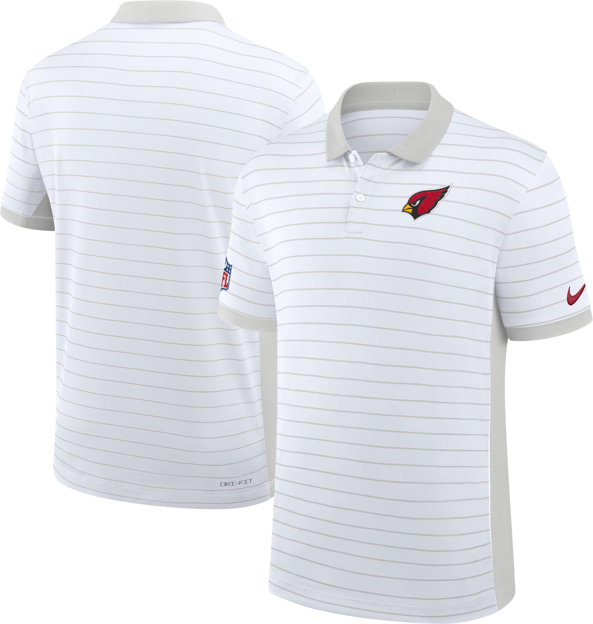 Nike Men's Arizona Cardinals White Side Line Victory Striped Polo product image