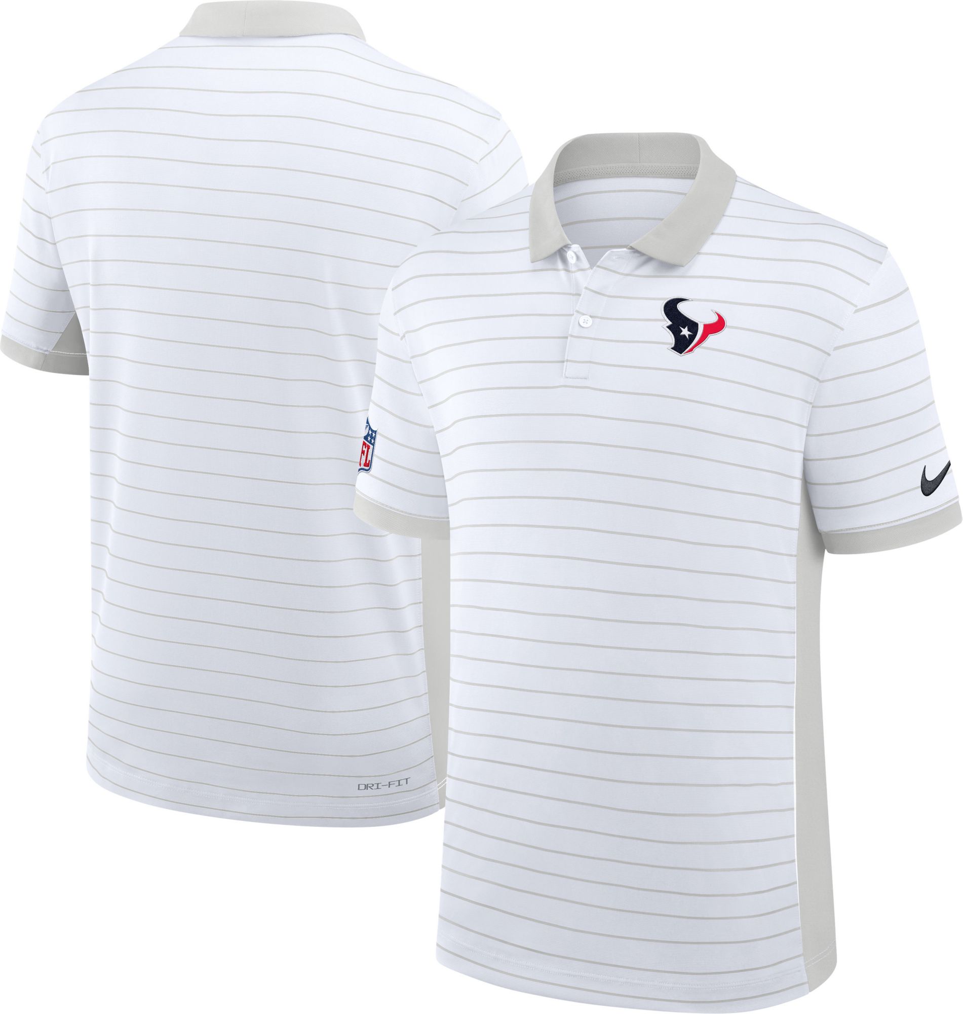 Nike Men's Houston Texans White Sideline Victory Striped Polo product image