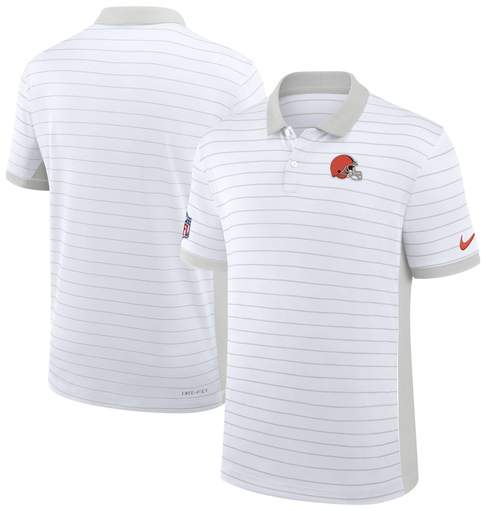 Nike Men's Cleveland Browns White Dri-FIT Victory Striped Polo product image
