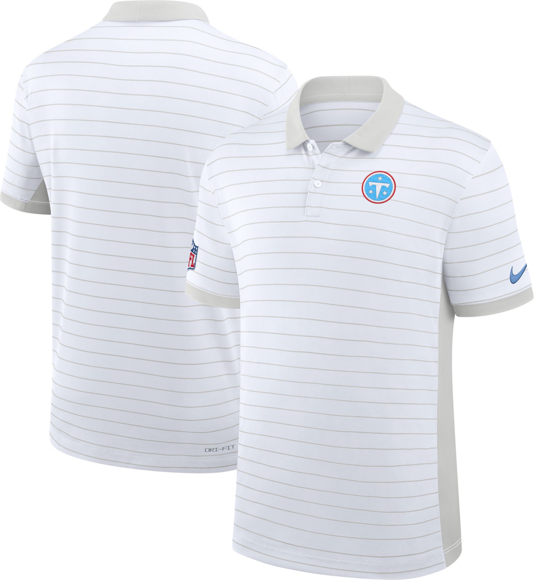 Nike Men's Tennessee Titans White Sideline Victory Striped Polo product image