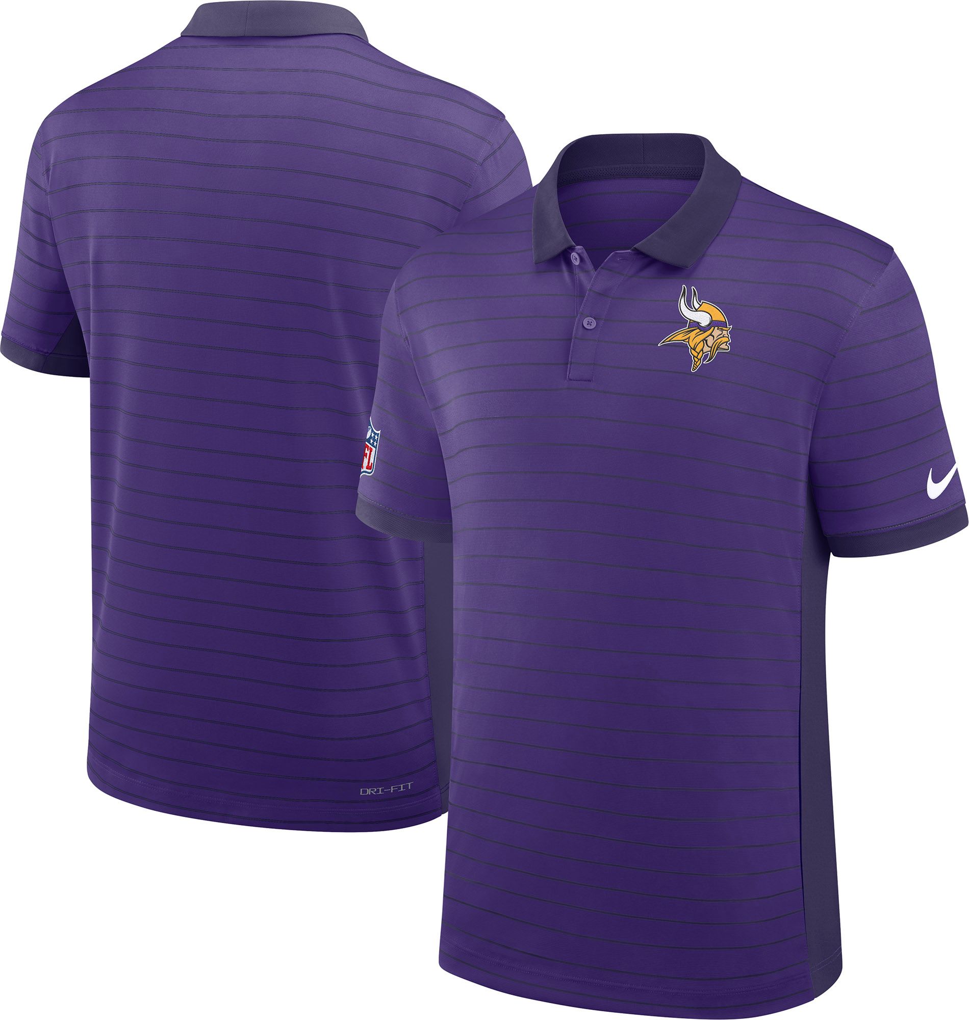 Nike Men's Minnesota Vikings Court Purple Dri-FIT Victory Striped Polo product image