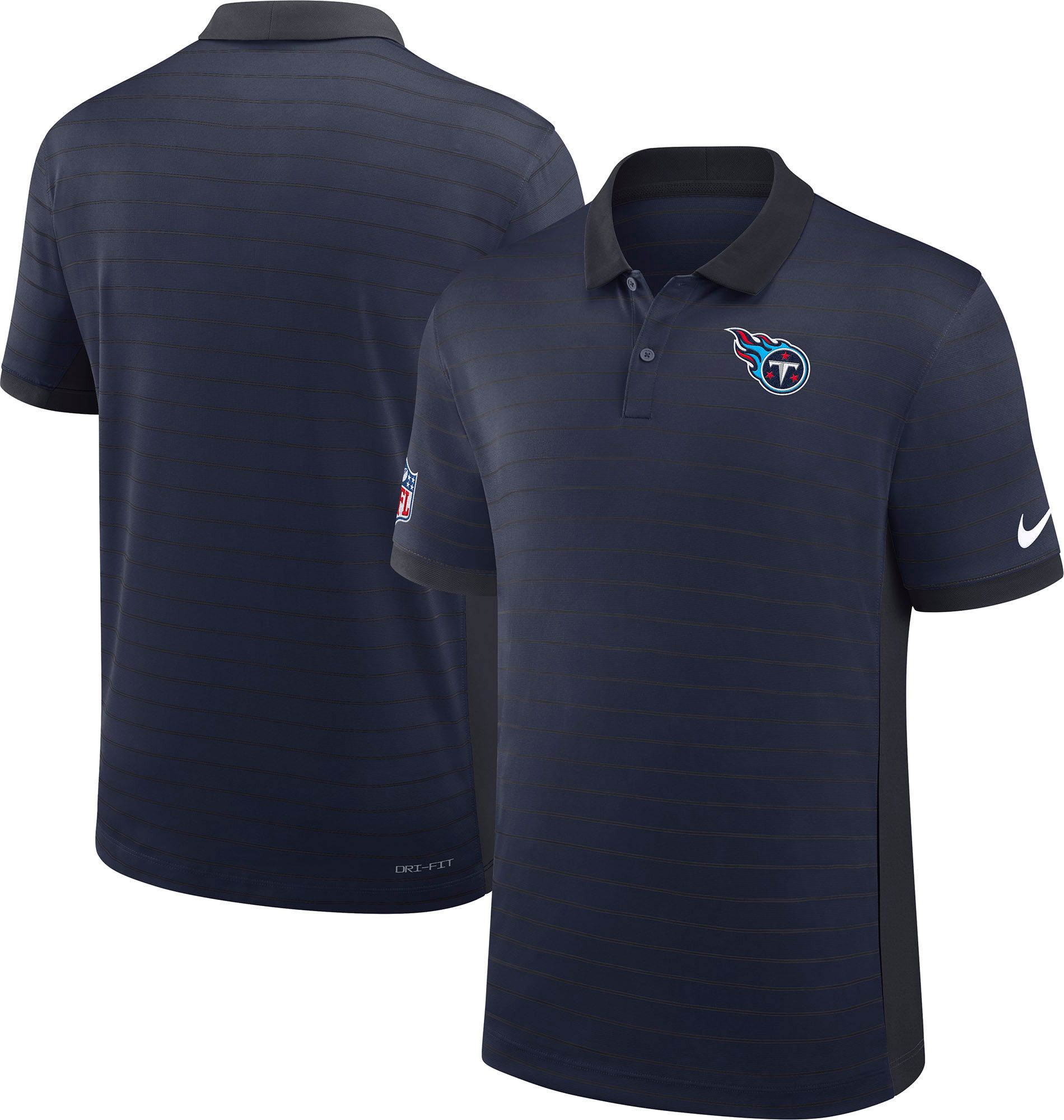 Nike Men's Tennessee Titans College Navy Dri-FIT Victory Striped Polo product image
