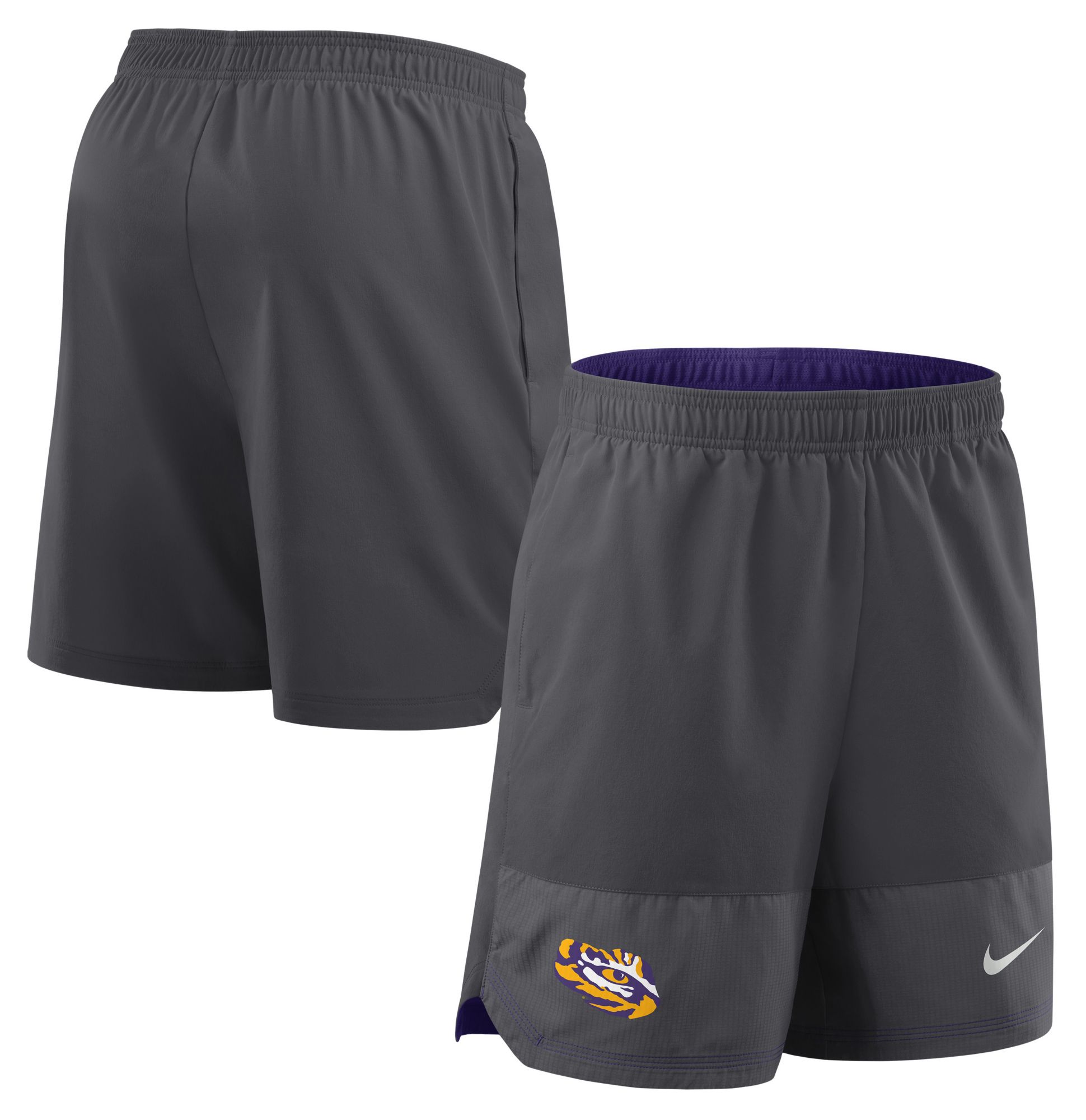 Nike Men's LSU Tigers Grey Dri-Fit Woven Shorts product image