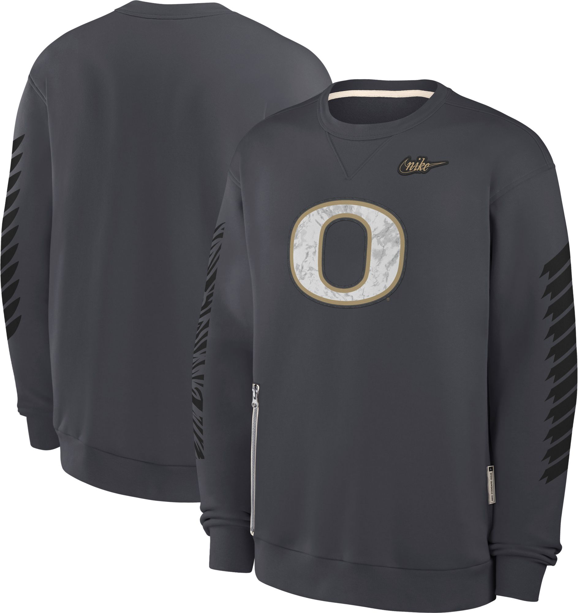 Nike Men's Oregon Ducks Shoe Duck Grey Heavy Crewneck Sweatshirt product image