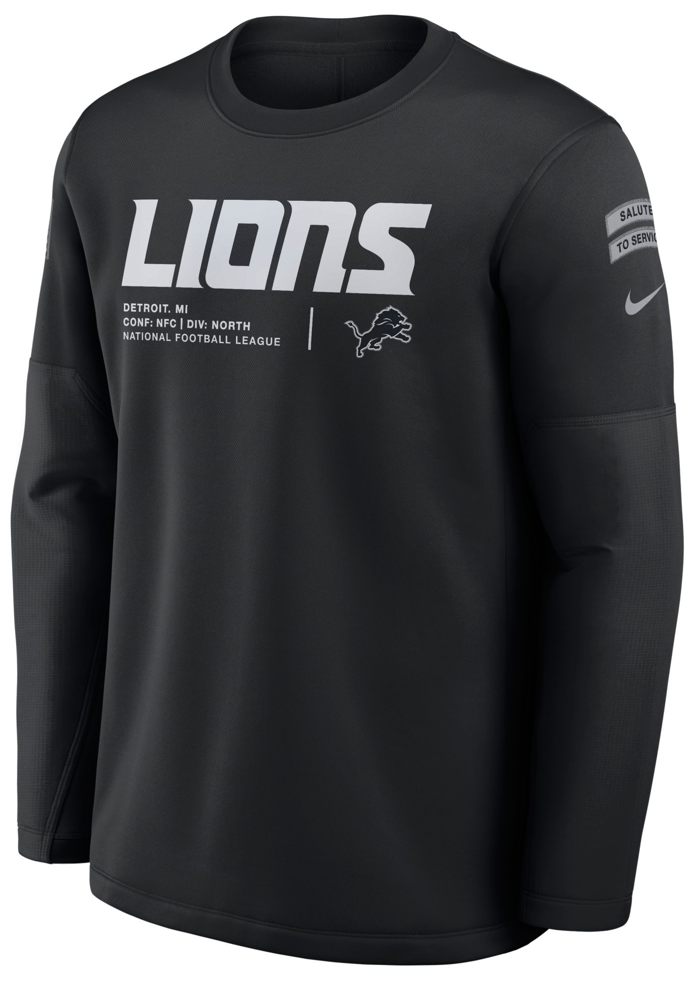 Nike Men's Detroit Lions Salute to Service 2026 Coaches Crewneck