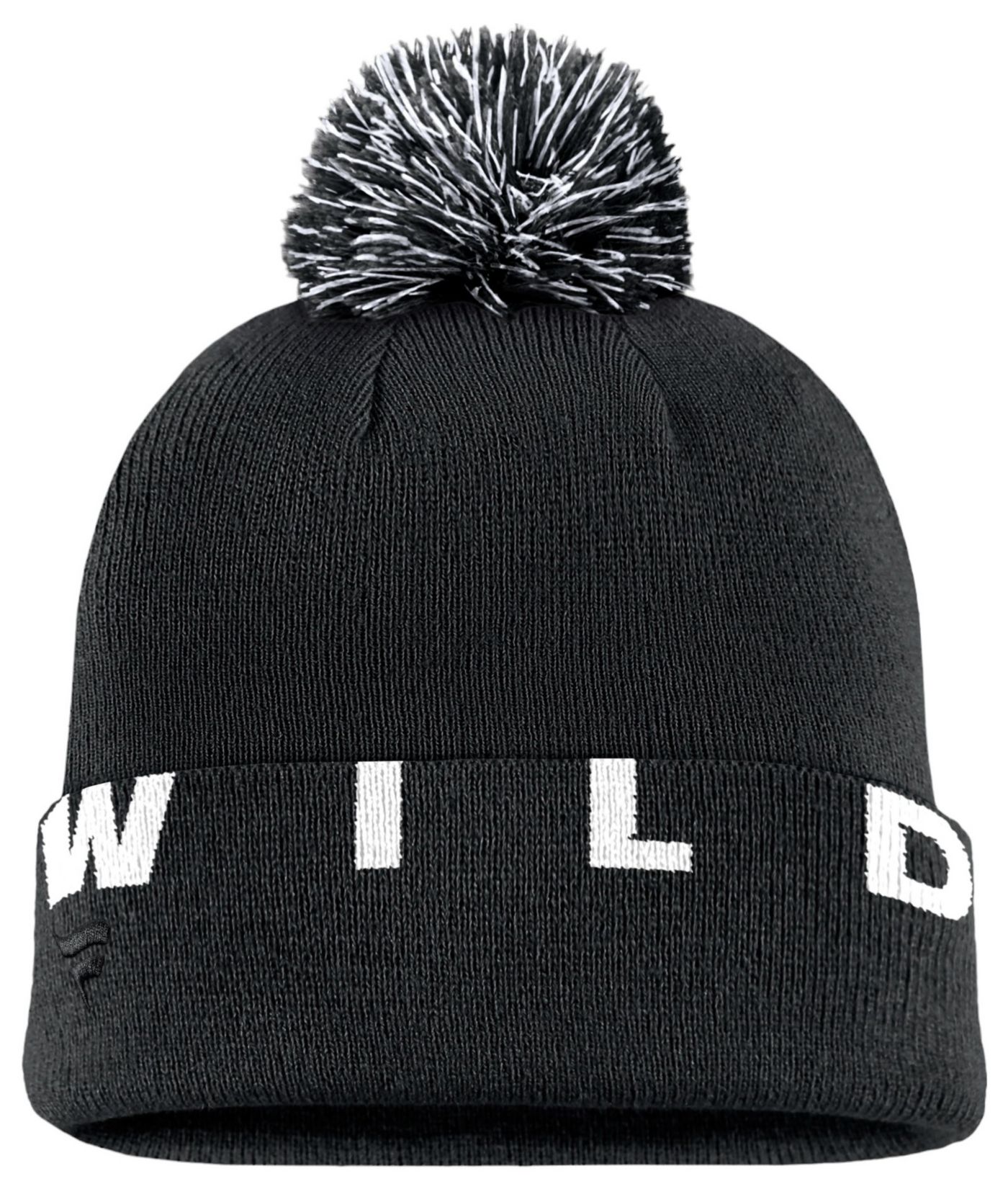 NHL Adult Minnesota Wild 2024 High-Stick Black Pom Beanie