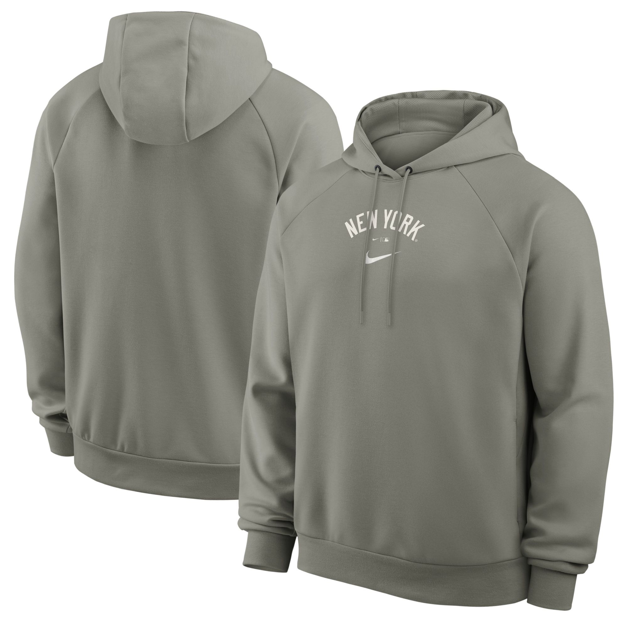 Nike Men's New York Yankees Gray Dri-FIT Primary Fleece UV Pullover Hoodie product image