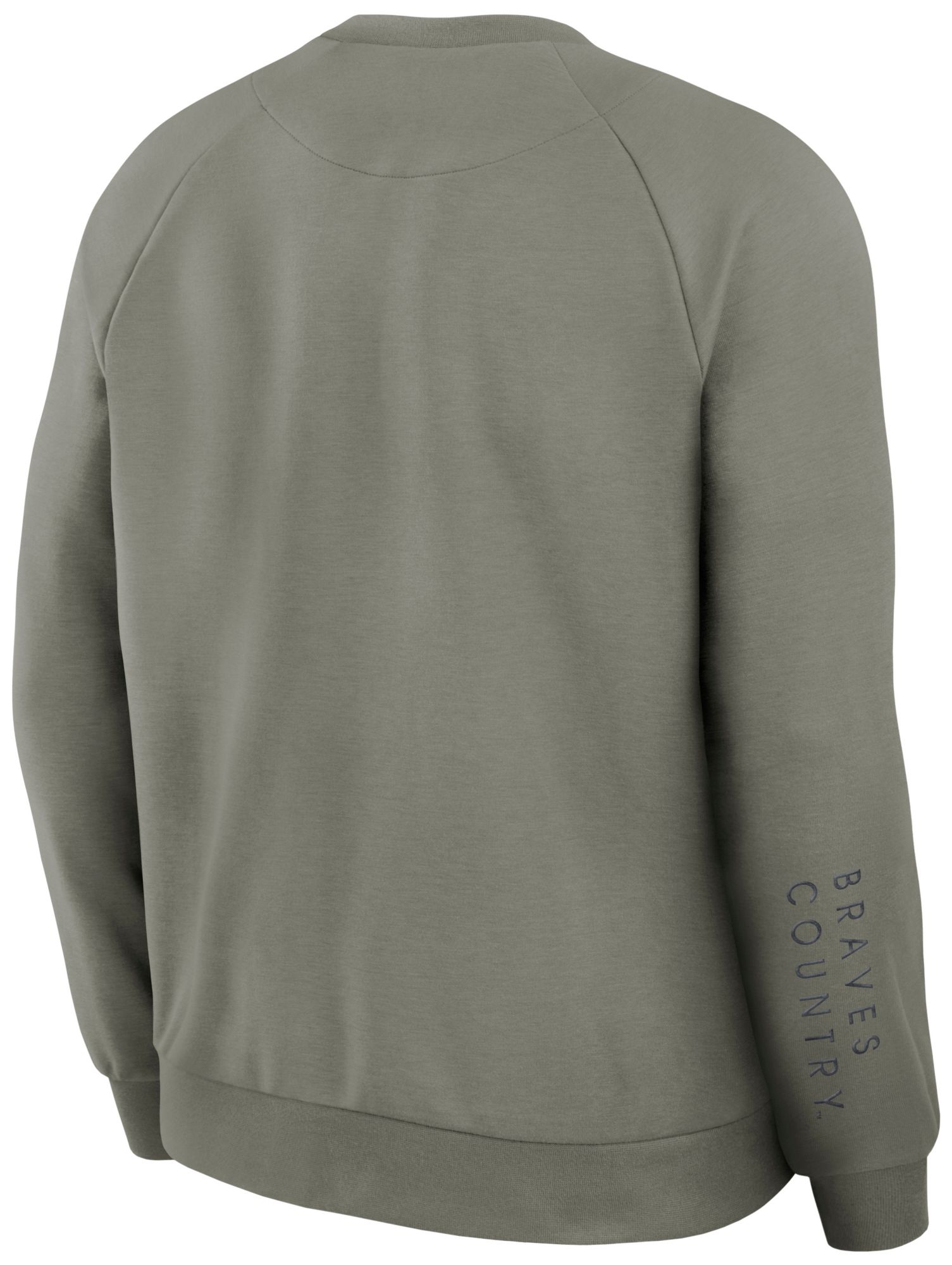 Nike Men's Atlanta Braves Gray Dri-FIT Primary Fleece UV Crewneck Sweatshirt product image