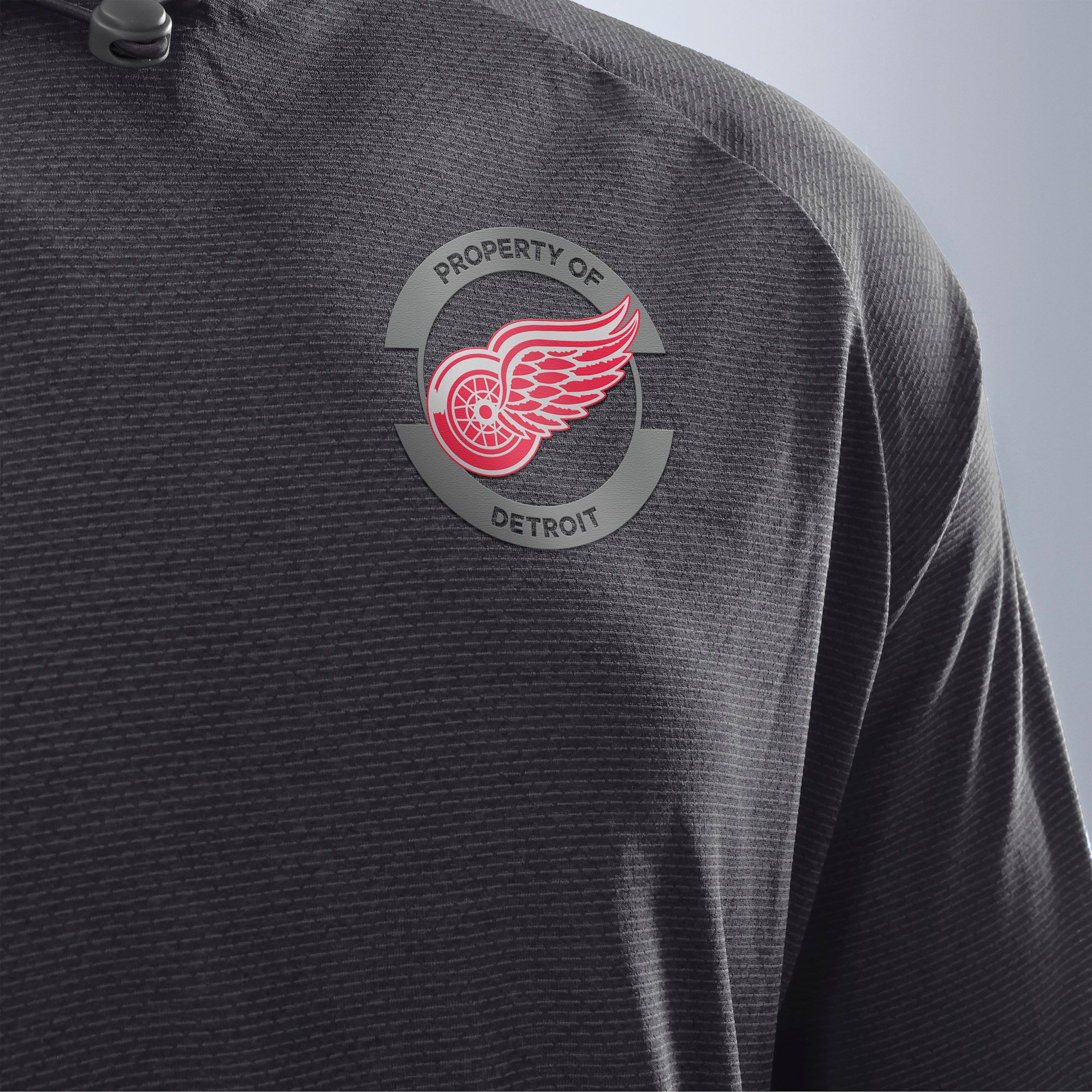 NHL Men's Detroit Red Wings Grey Rink Lightweight Pullover Hoodie product image