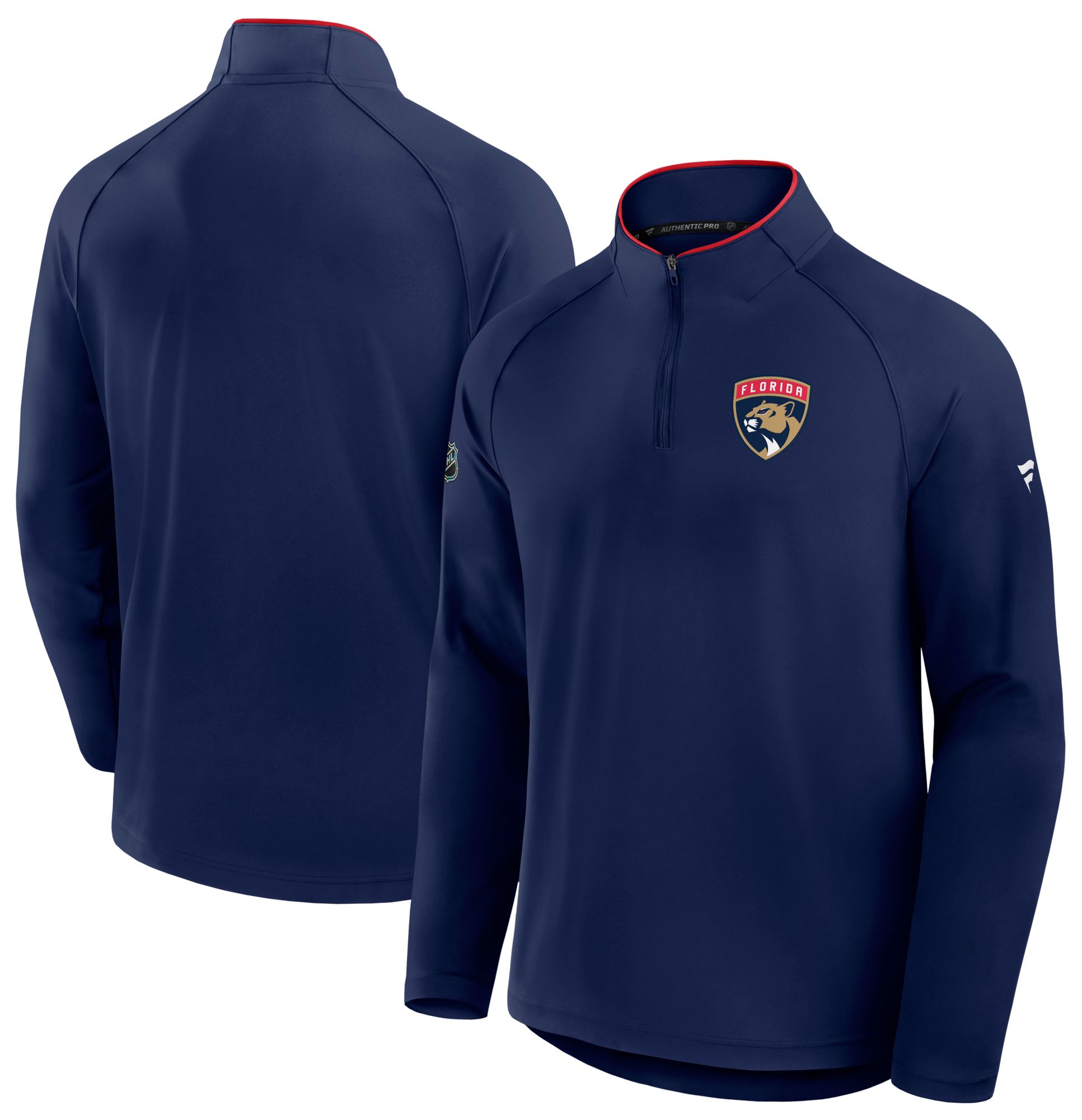 NHL Men's Florida Panthers Navy Rink Train Quarter-Zip Pullover product image