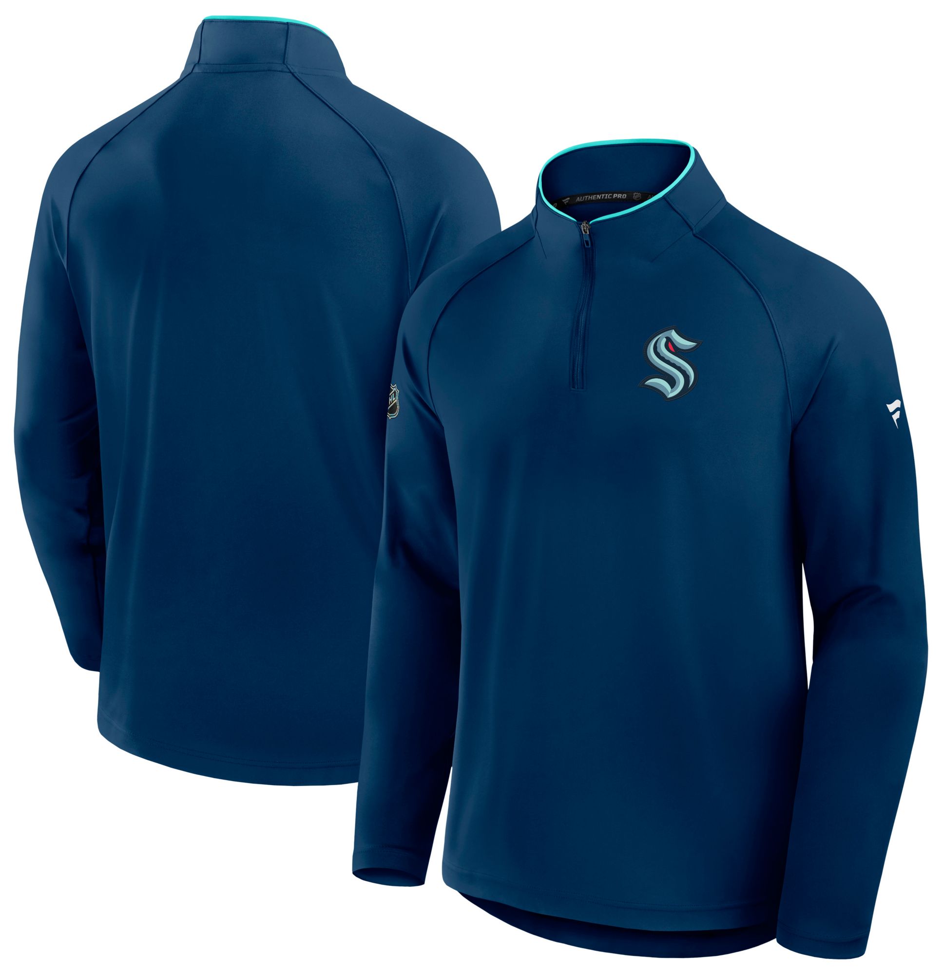NHL Men's Seattle Kraken Navy Rink Train Quarter-Zip Pullover product image