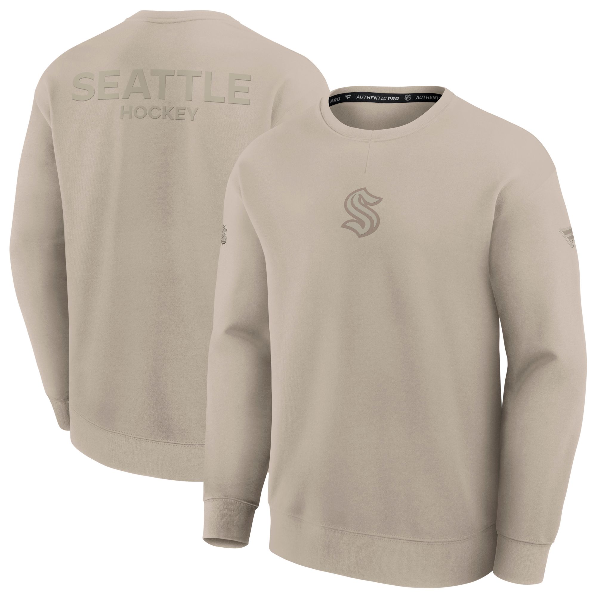 NHL Men's Seattle Kraken Cream Road Fleece Crew Pullover Sweatshirt product image