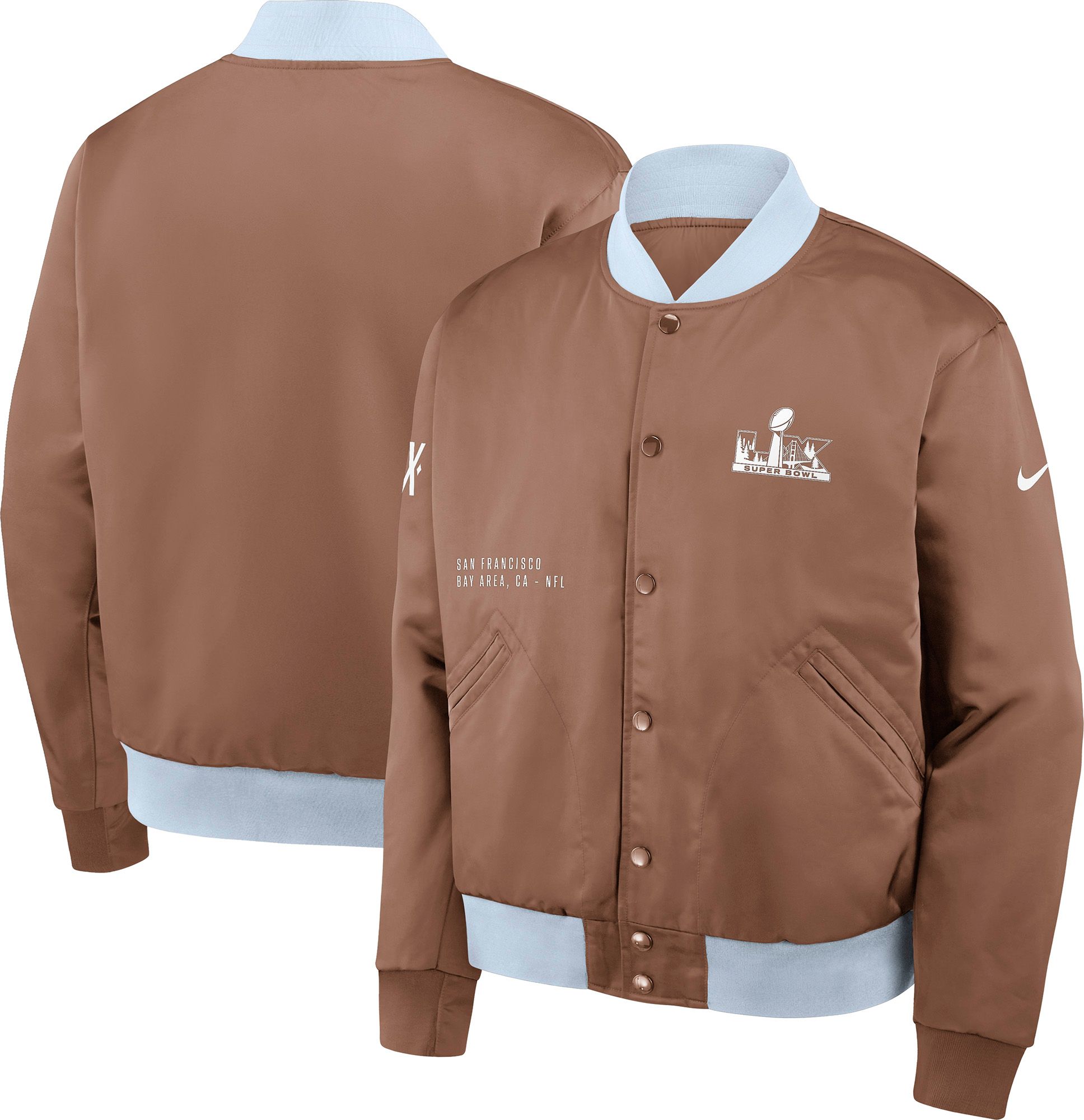 Nike Men's 2025-26 Super Bowl LX Brown Elevated Varsity Jacket product image