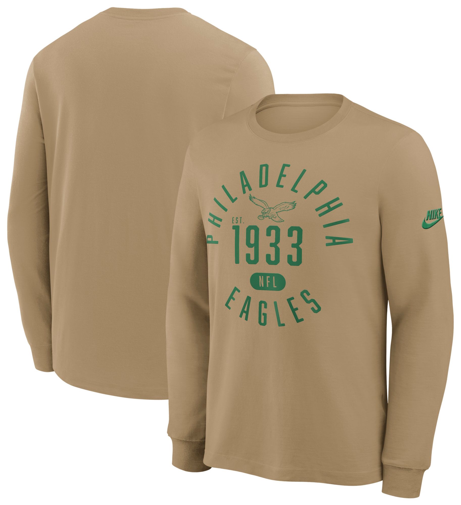 Nike Men's Philadelphia Eagles Parachute Beige Rewind Slub Long Sleeve T-Shirt product image