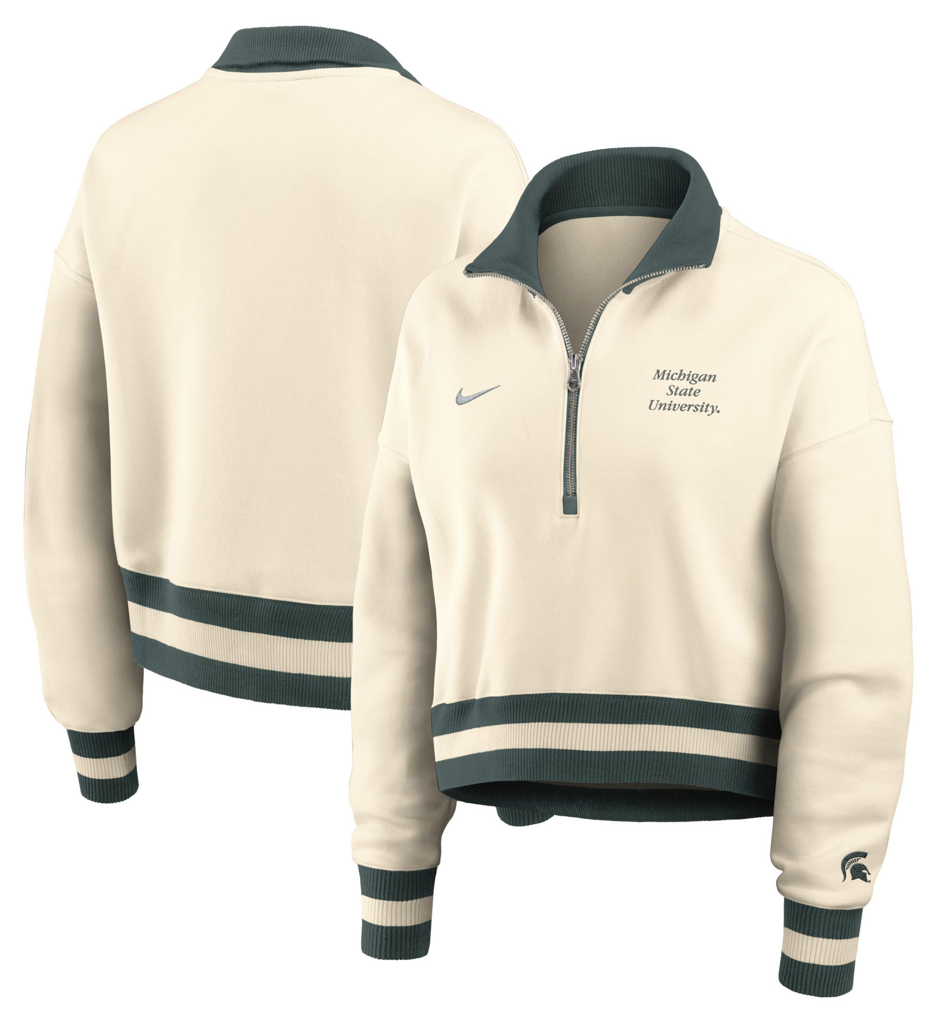 Nike Women's Michigan State Spartans Natural Legacy Quarter-Zip Cropped Jacket product image